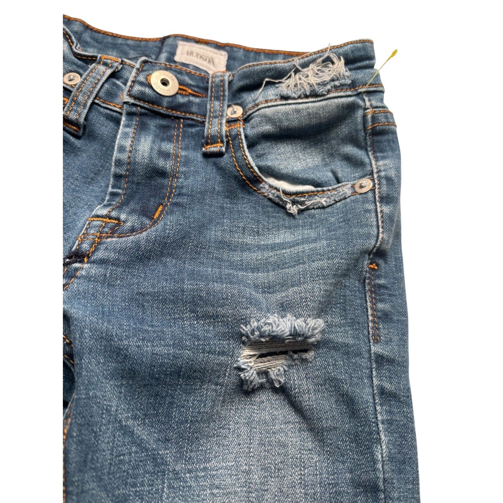 Hudson KIDS Distressed Skinny Jeans Blue Stretch Denim Ripped KDS11