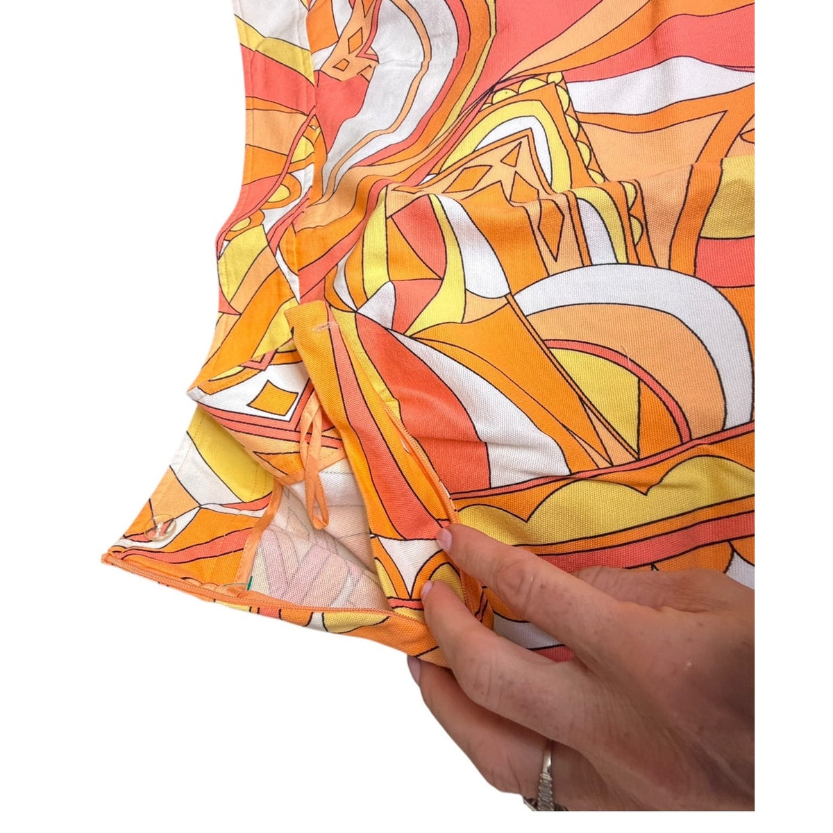 Talbots Woman Sz 16 Orange Retro Mod Print A-Line Skirt