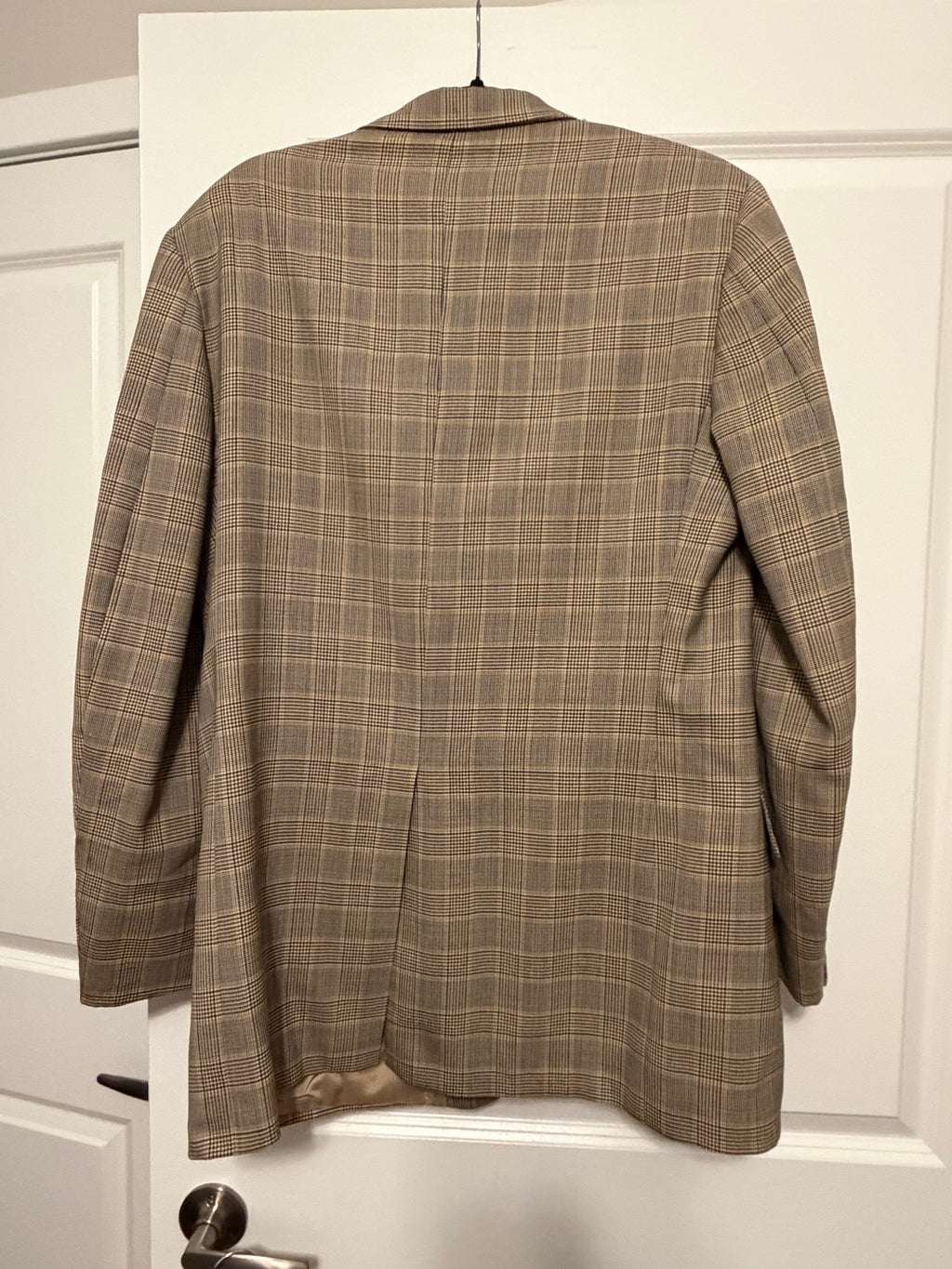 Brooks Brothers Men's Plaid Sport Coat Blazer Tan Gray Wool Blend Classic