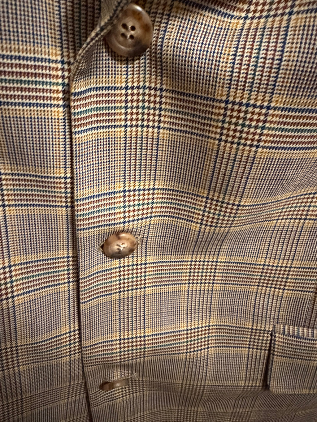 Brooks Brothers Men's Plaid Sport Coat Blazer Tan Gray Wool Blend Classic