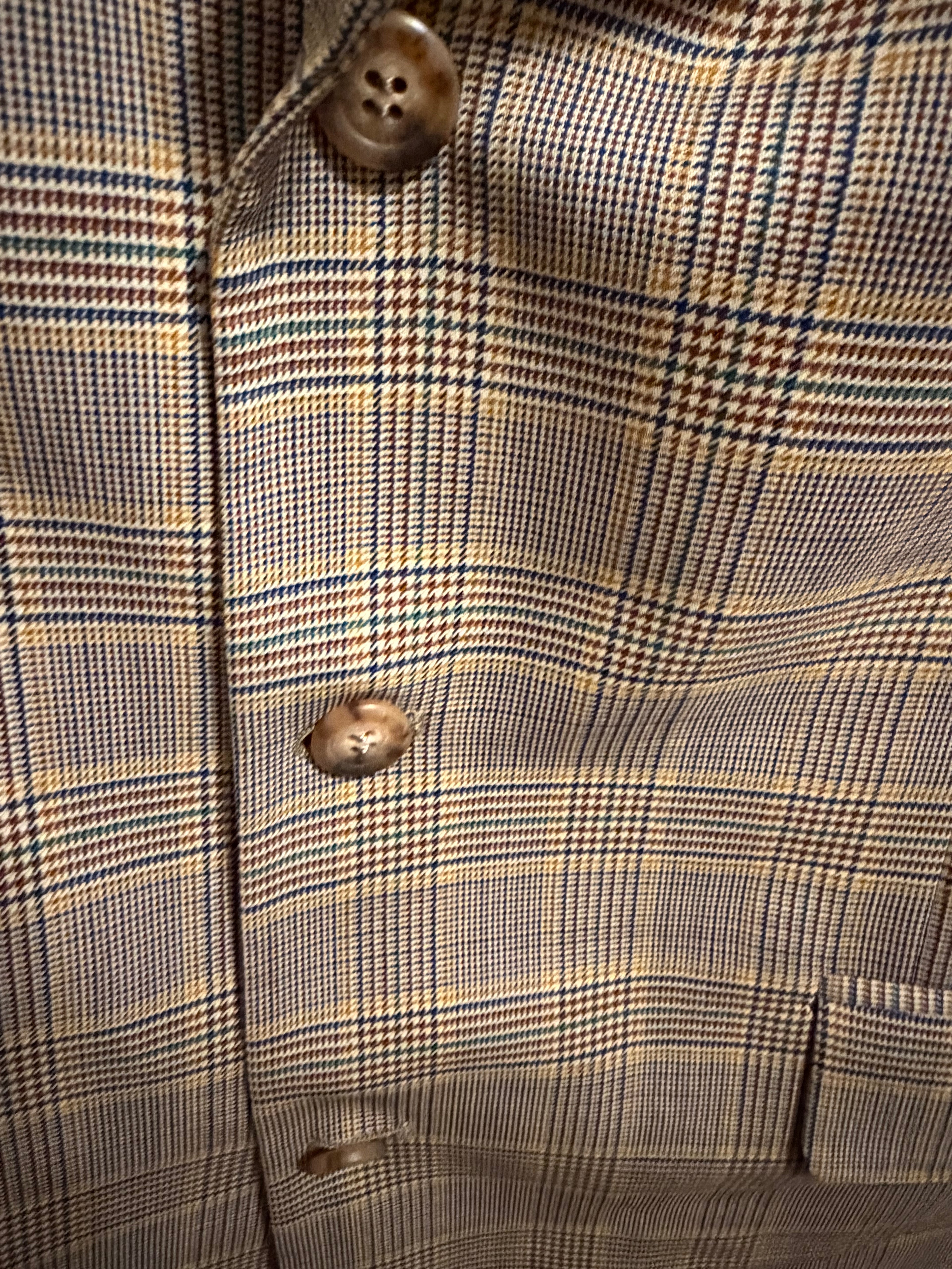 Brooks Brothers Men's Plaid Sport Coat Blazer Tan Gray Wool Blend Classic