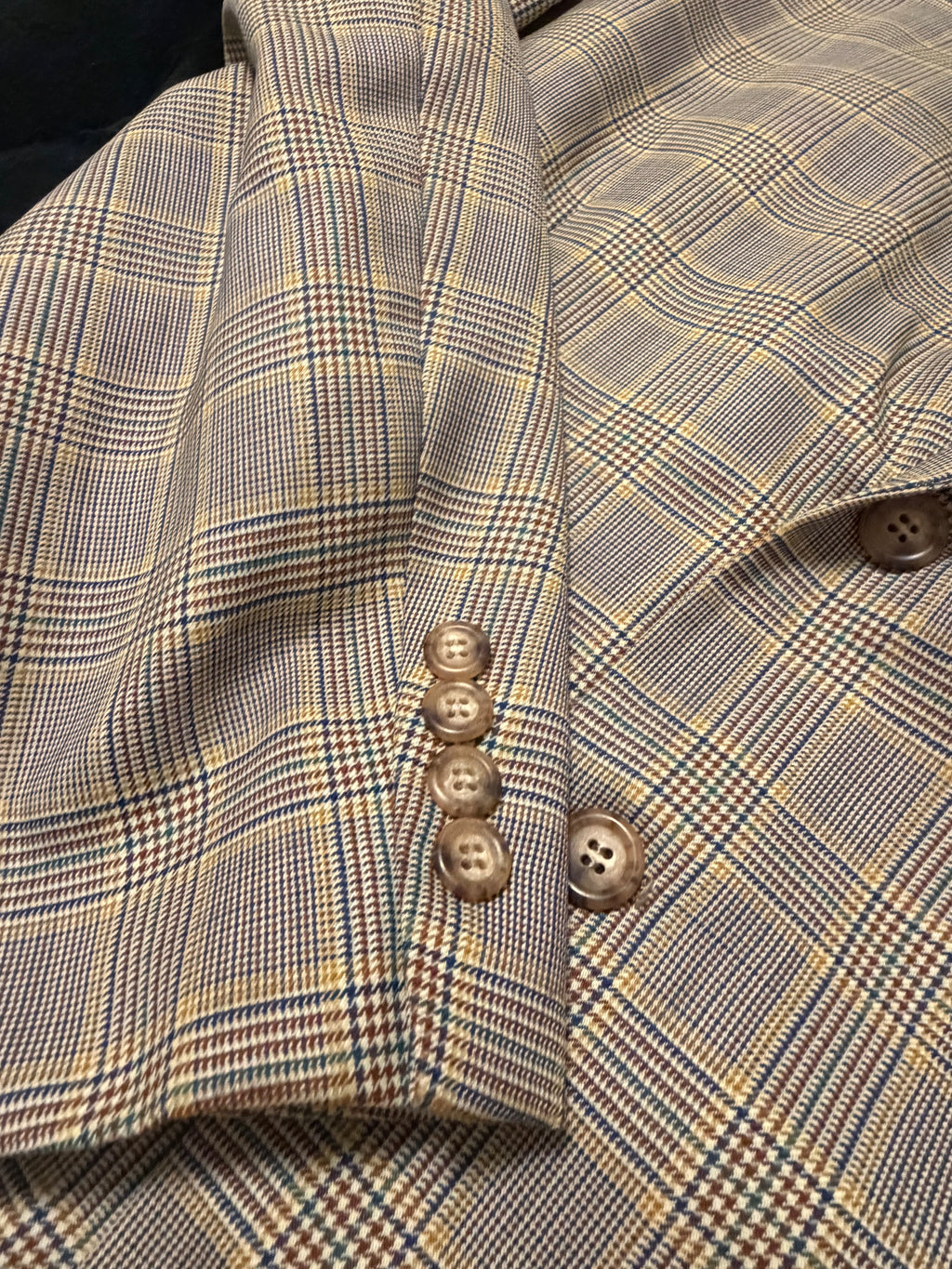 Brooks Brothers Men's Plaid Sport Coat Blazer Tan Gray Wool Blend Classic