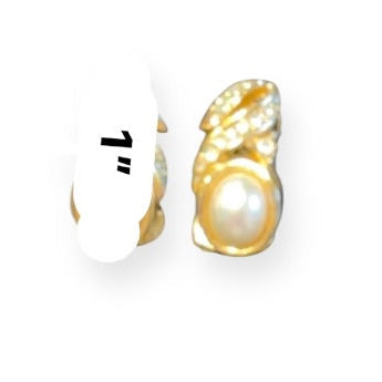 Vintage Christian Dior Faux Pearl Rhinestone Clip Earrings
