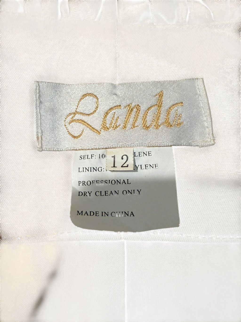 Landa Size 12 Champagne Metallic Ruffle Collar Formal Jacket