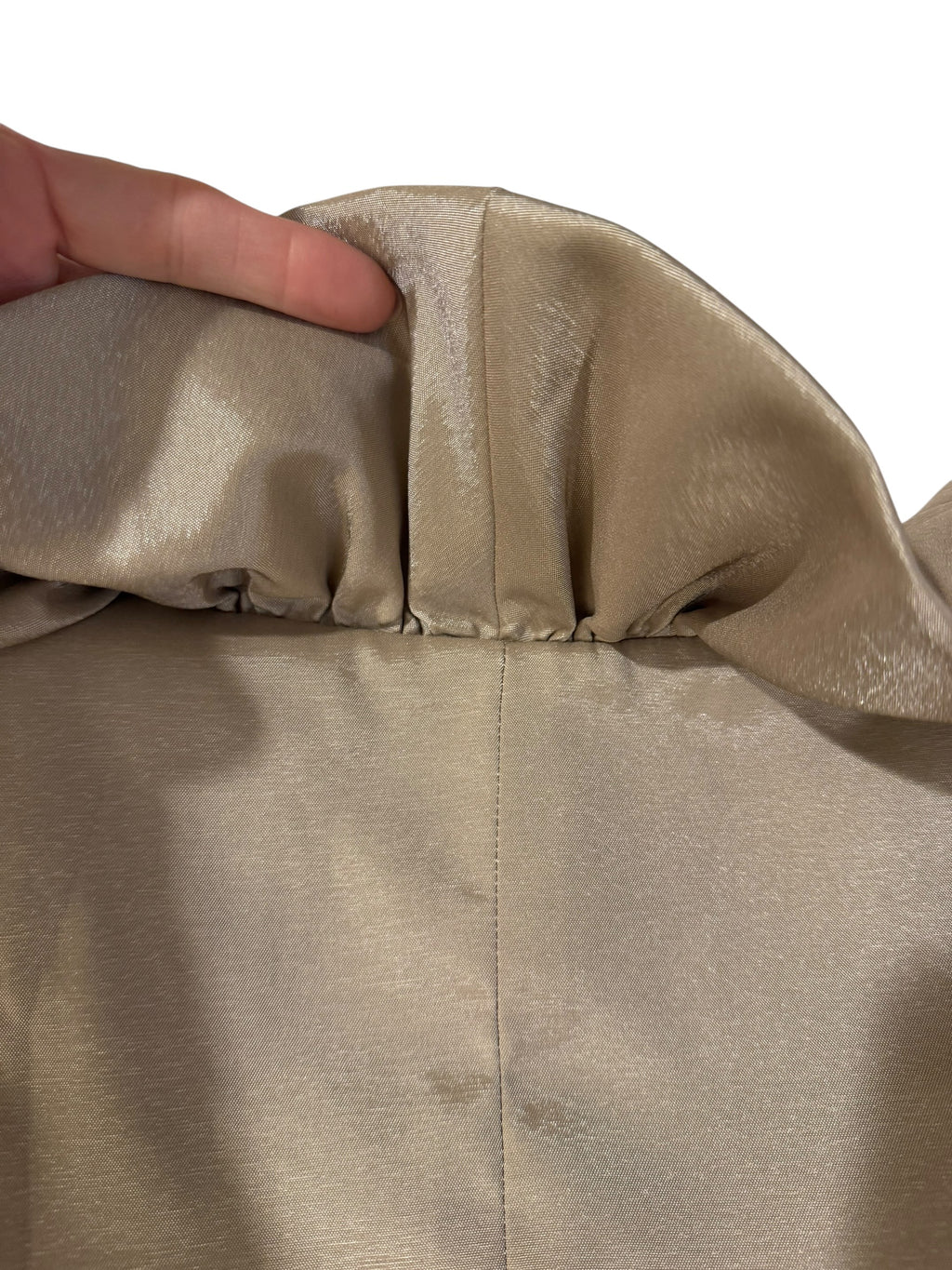Landa Size 12 Champagne Metallic Ruffle Collar Formal Jacket