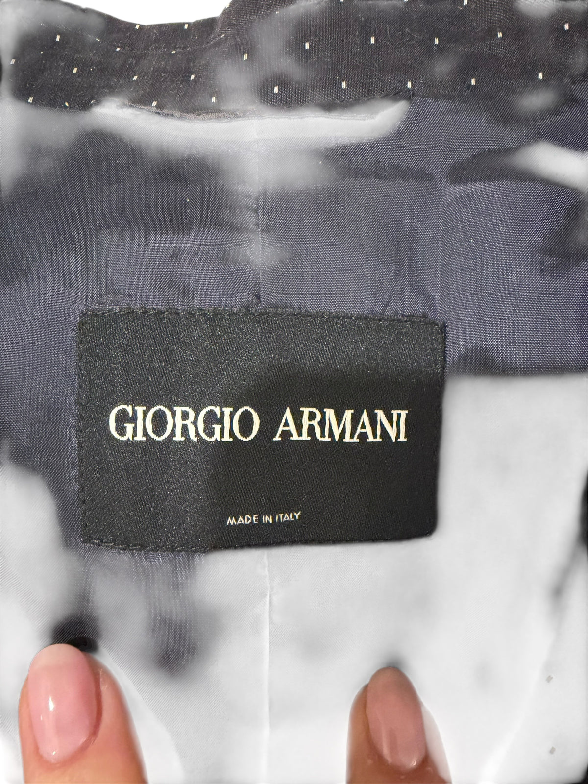 Vintage Giorgio Armani Black Micro Dot Belted Blazer Made Italy
