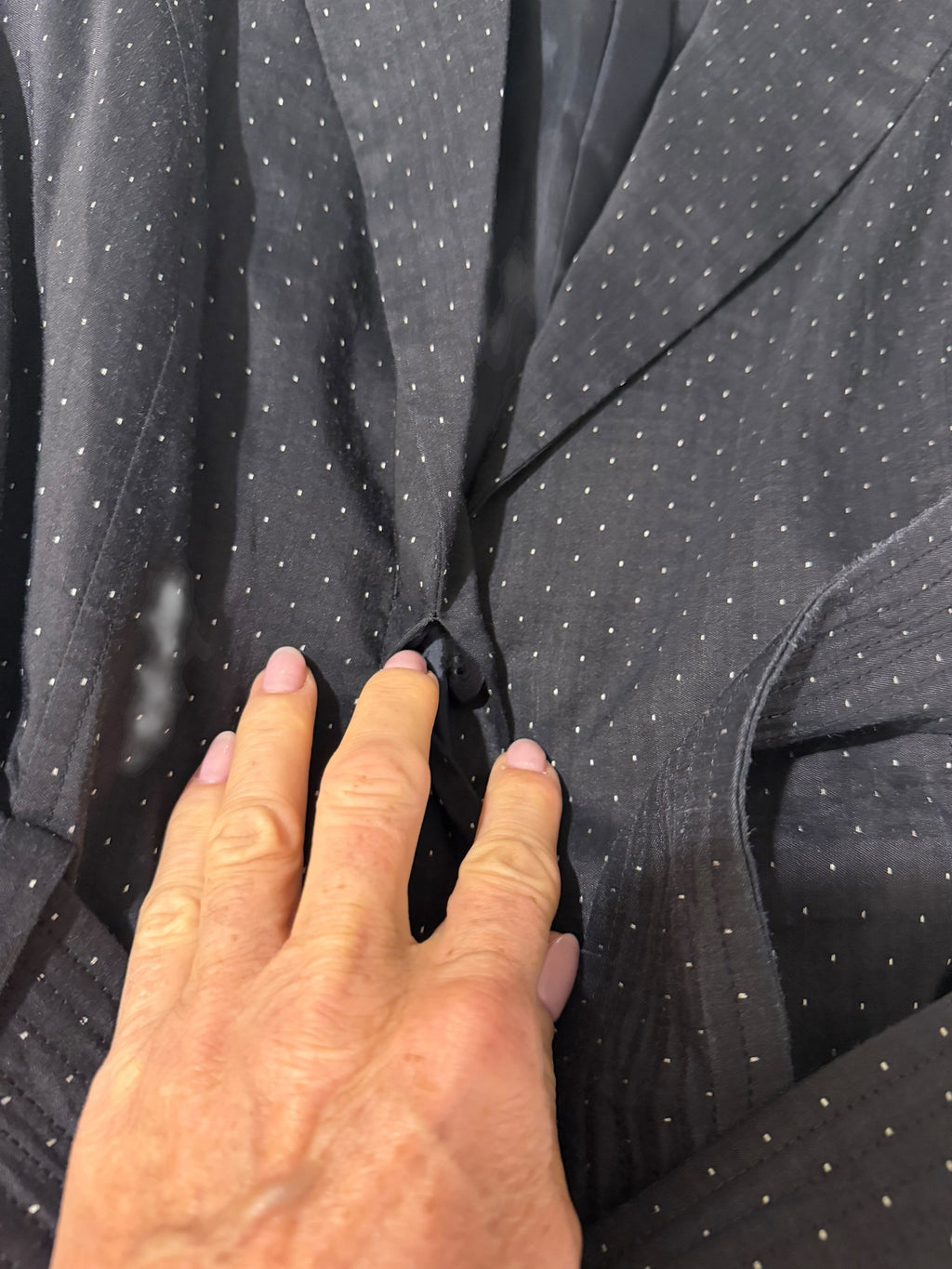 Vintage Giorgio Armani Black Micro Dot Belted Blazer Made Italy