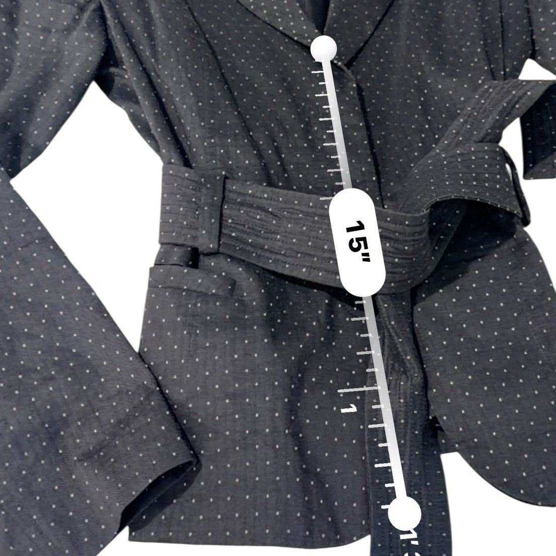 Vintage Giorgio Armani Black Micro Dot Belted Blazer Made Italy