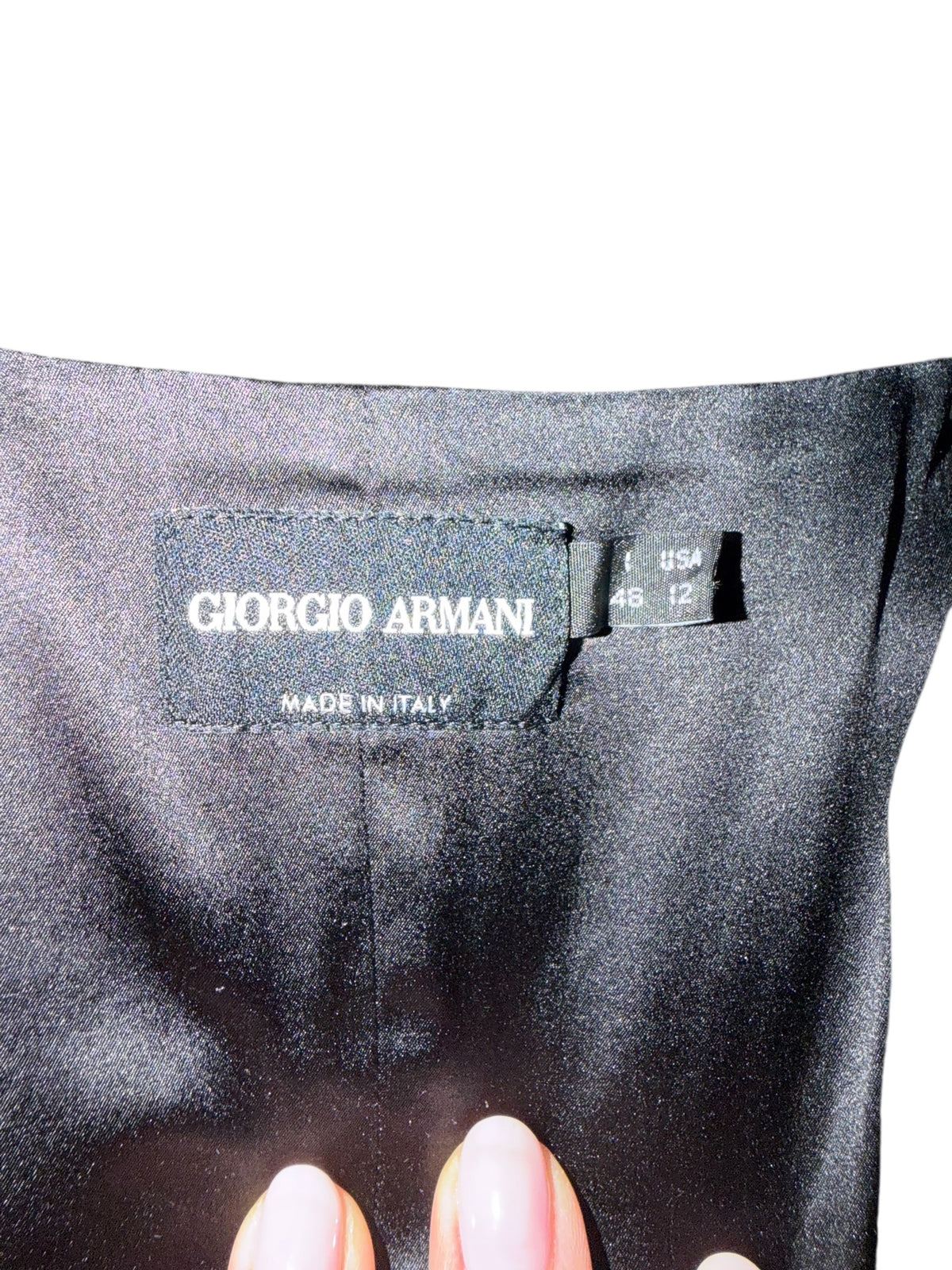 Giorgio Armani Black Textured Blazer Made Italy Sz 12