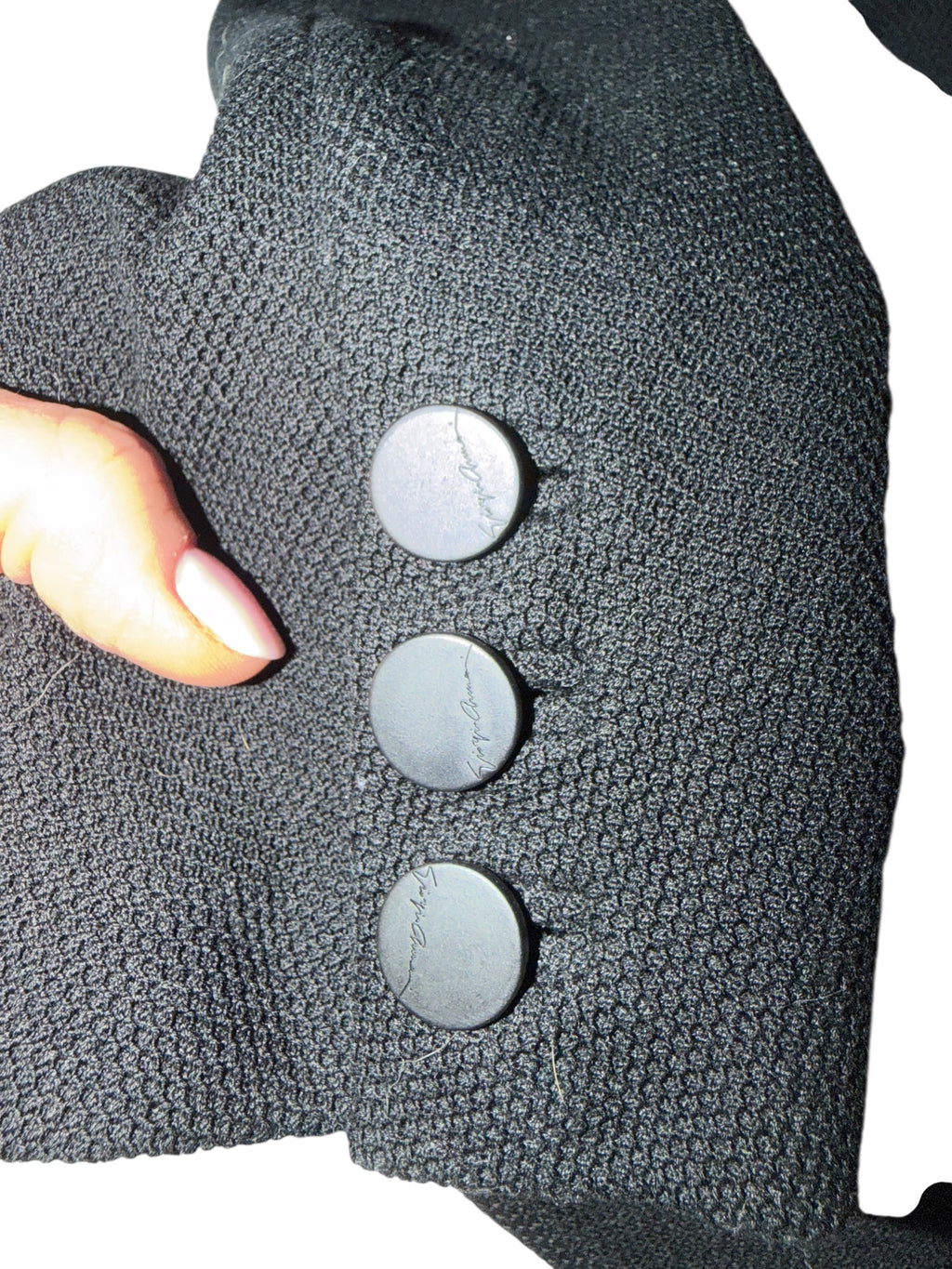 Giorgio Armani Black Textured Blazer Made Italy Sz 12