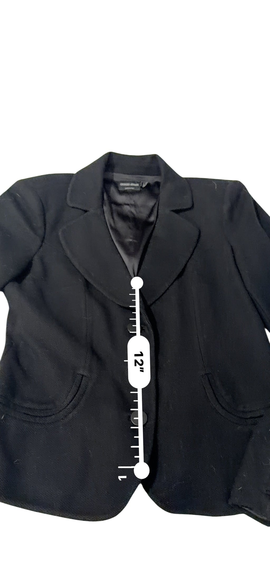 Giorgio Armani Black Textured Blazer Made Italy Sz 12