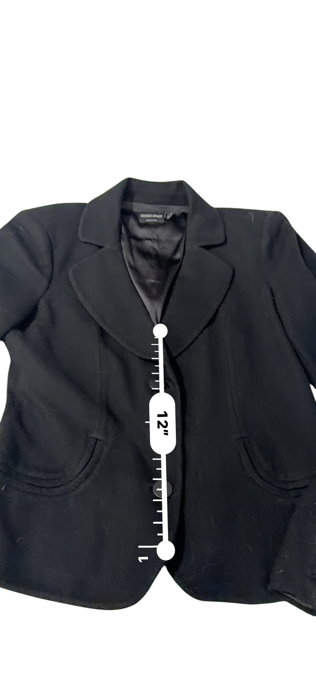 Giorgio Armani Black Textured Blazer Made Italy Sz 12