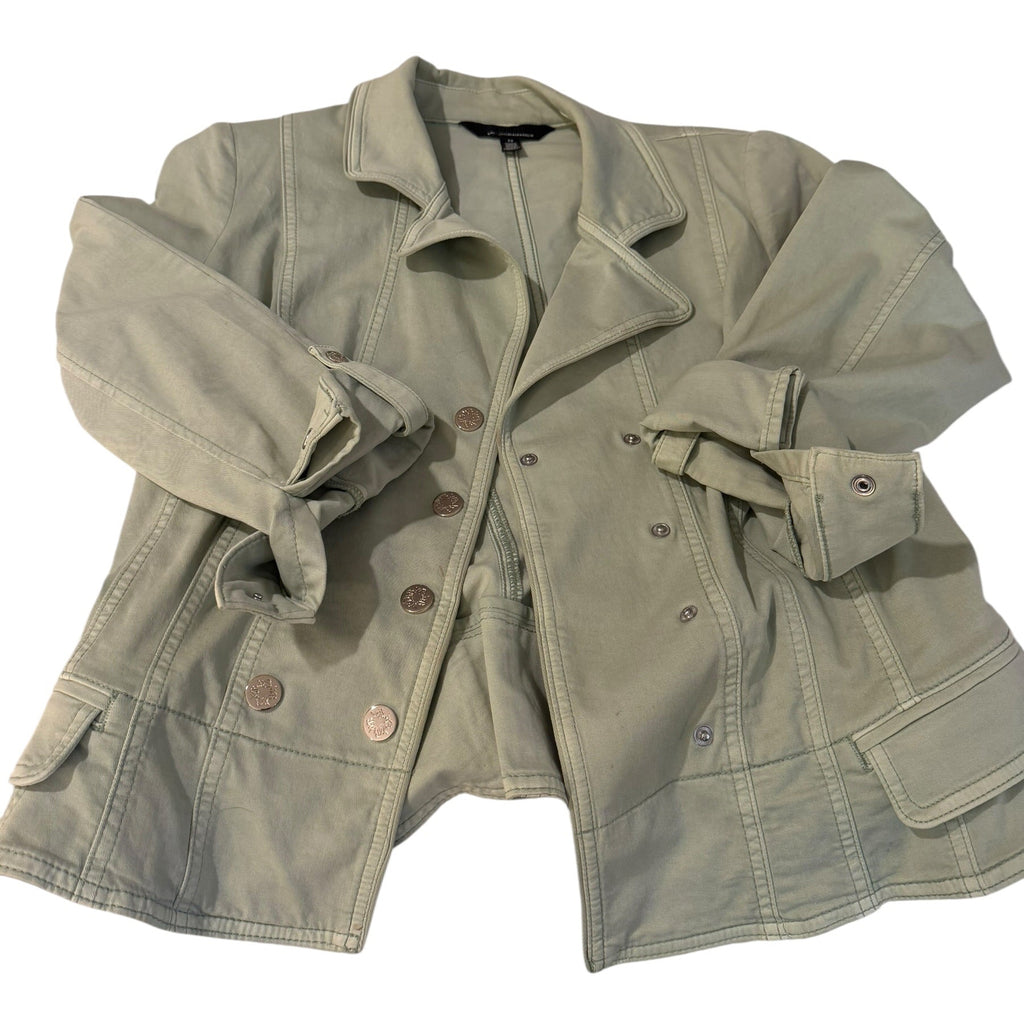WHBM Size 12 Sage Green Military Peplum Jacket Blazer