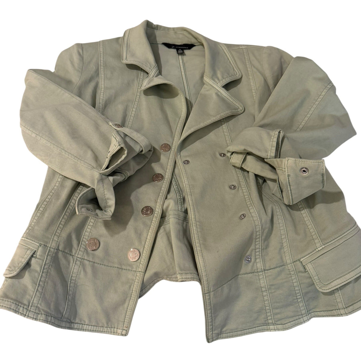 WHBM Size 12 Sage Green Military Peplum Jacket Blazer