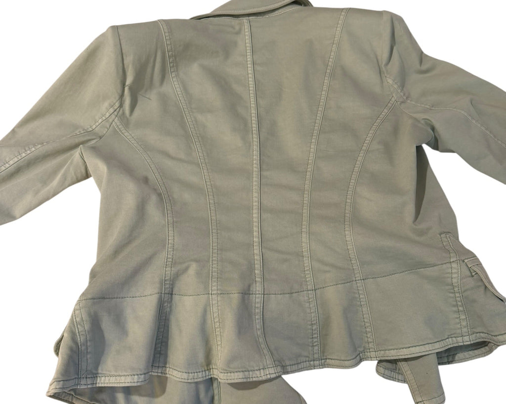 WHBM Size 12 Sage Green Military Peplum Jacket Blazer