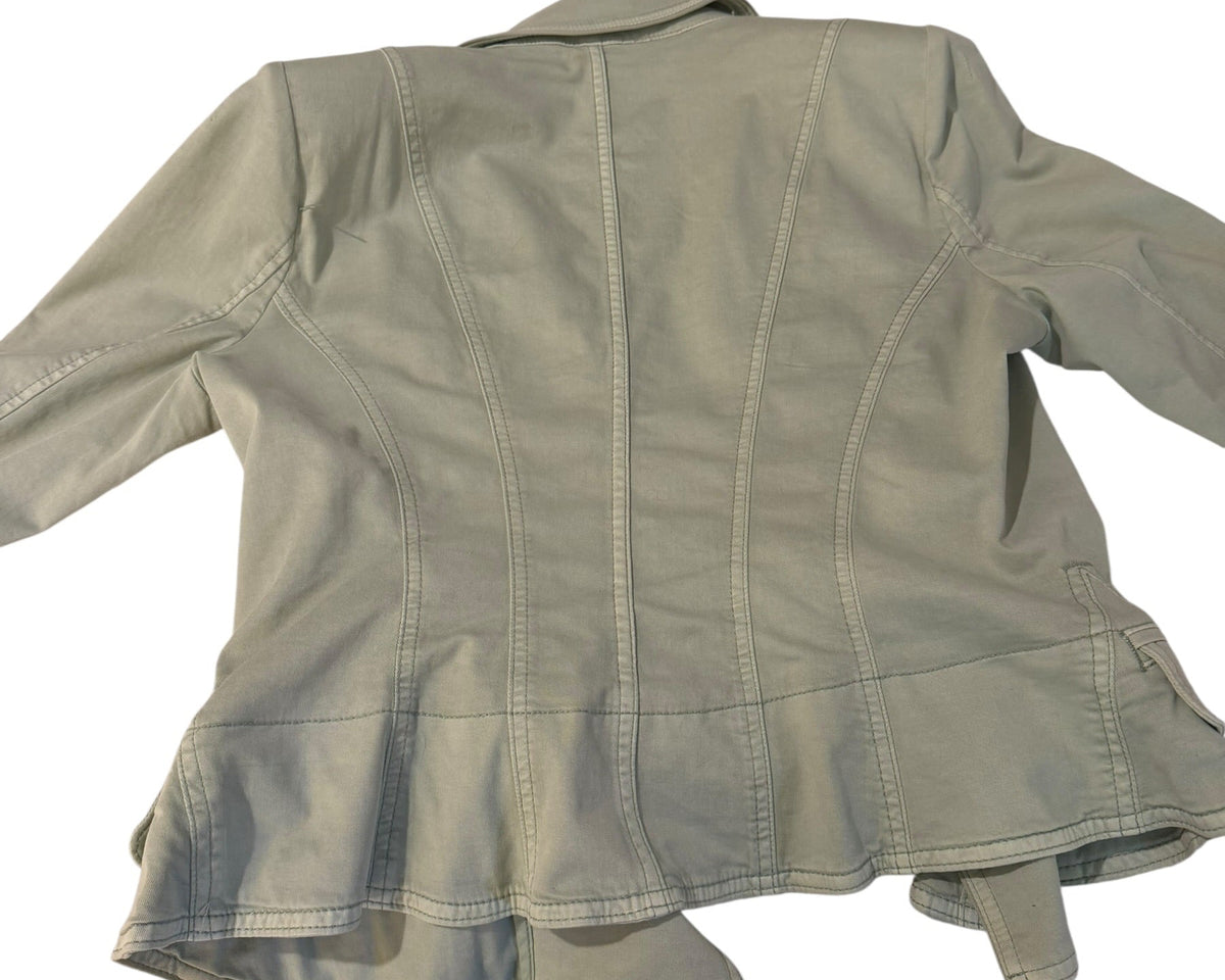 WHBM Size 12 Sage Green Military Peplum Jacket Blazer