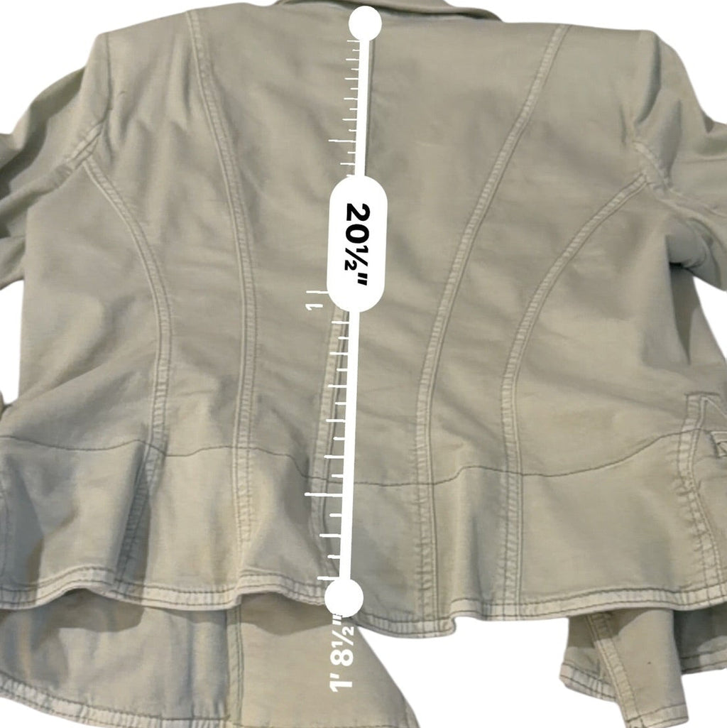 WHBM Size 12 Sage Green Military Peplum Jacket Blazer