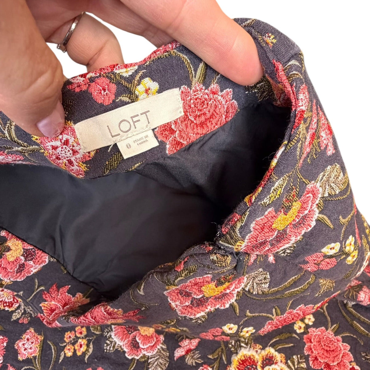 LOFT Petites 2 Skirt BUNDLE!!! Floral Jacquard Tapestry 0P