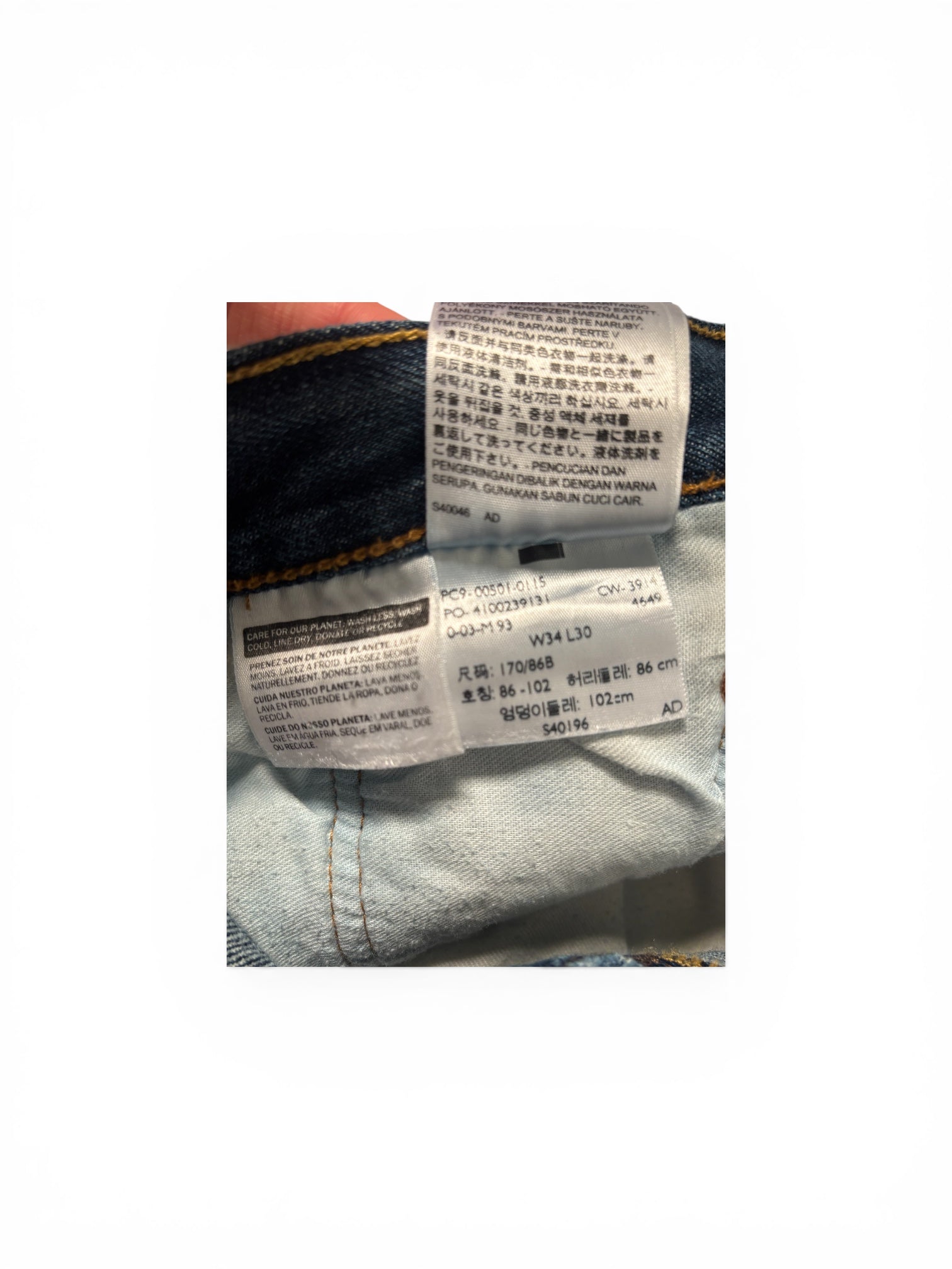 Levi's Men's 501 34x30 Original Straight Fit Jeans - Dark Wash 5010135