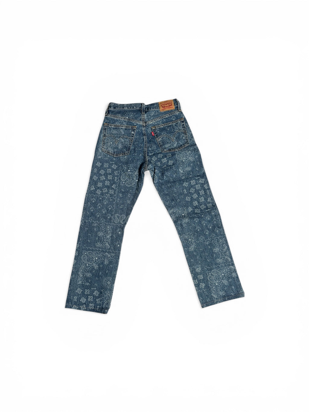 Levi’s 501 Paisley Print Jeans Woman Button Fly Straight Leg Bandana 5010136
