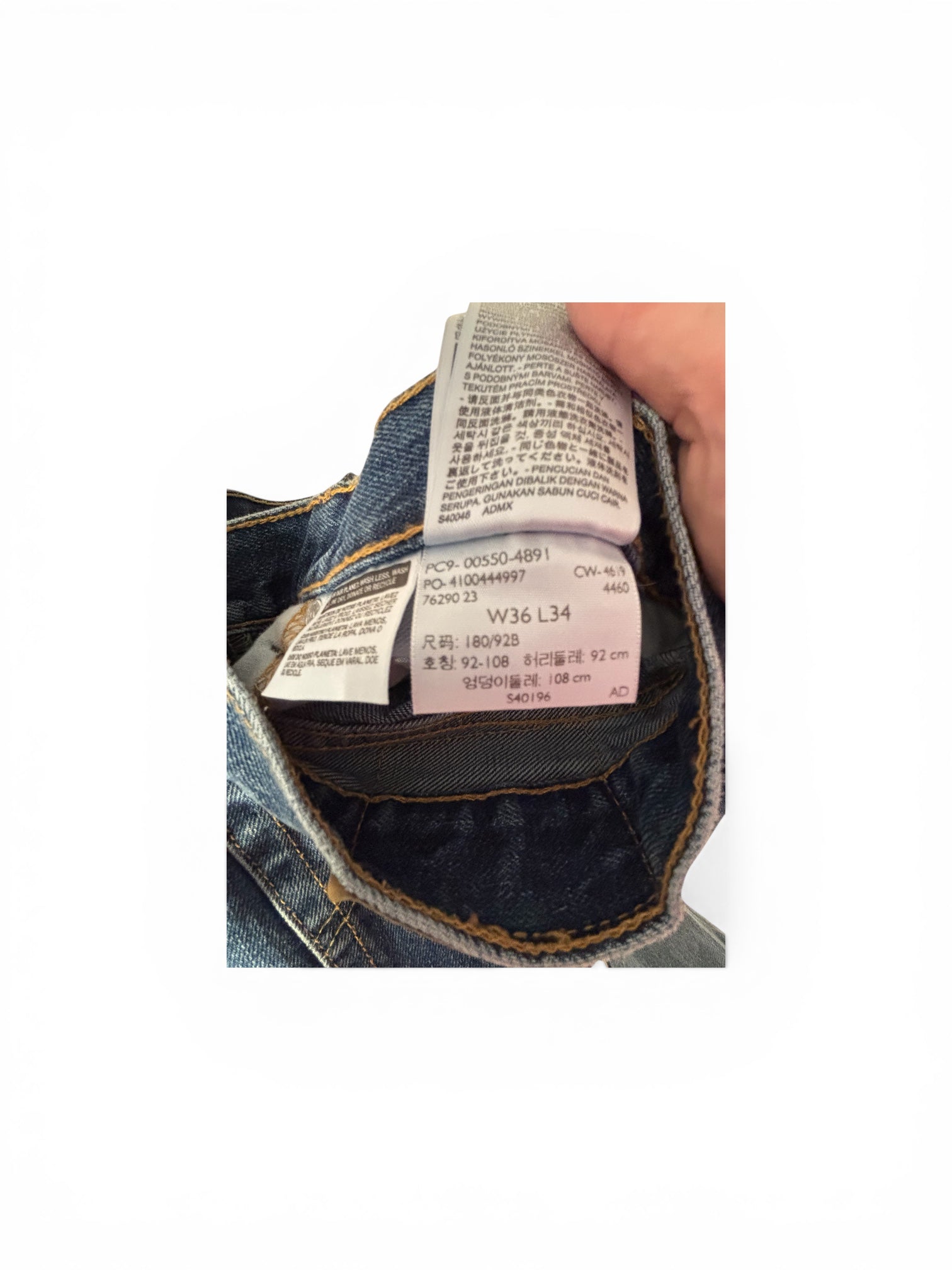 Levi’s 550 Men’s Relaxed Fit Tapered Leg Jeans W36 L34 Blue Denim - 5500101