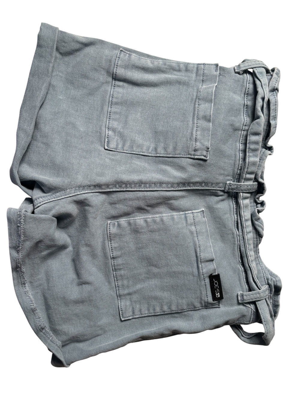 Joe’s Jeans KIDS Paperbag Waist Denim Shorts Tie Belt Blue Gray Rolled Hem KDS02
