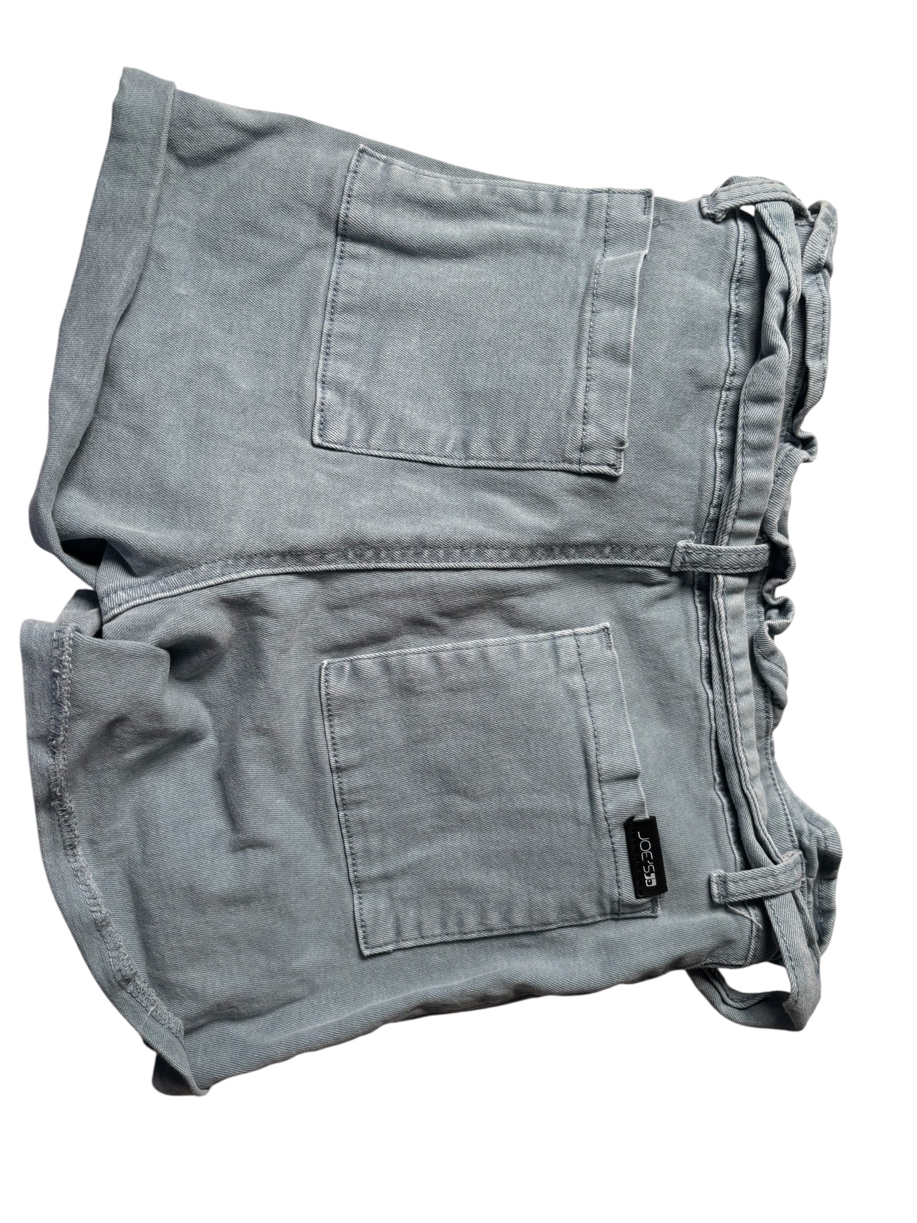 Joe’s Jeans KIDS Paperbag Waist Denim Shorts Tie Belt Blue Gray Rolled Hem KDS02