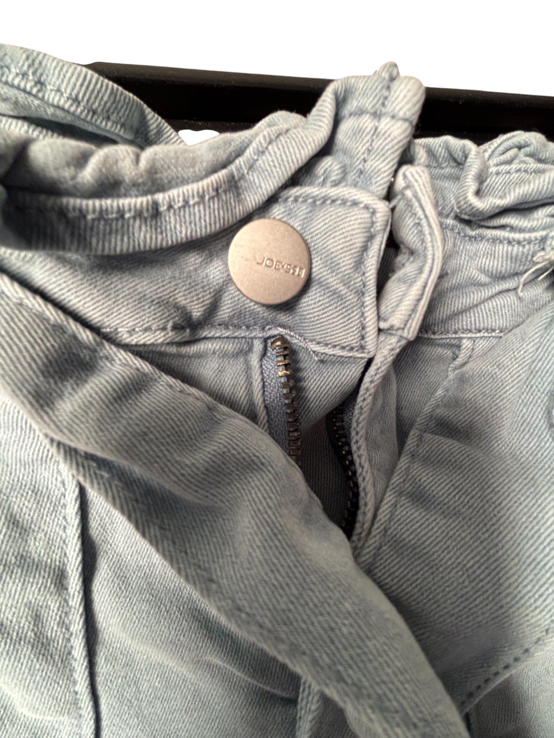 Joe’s Jeans KIDS Paperbag Waist Denim Shorts Tie Belt Blue Gray Rolled Hem KDS02