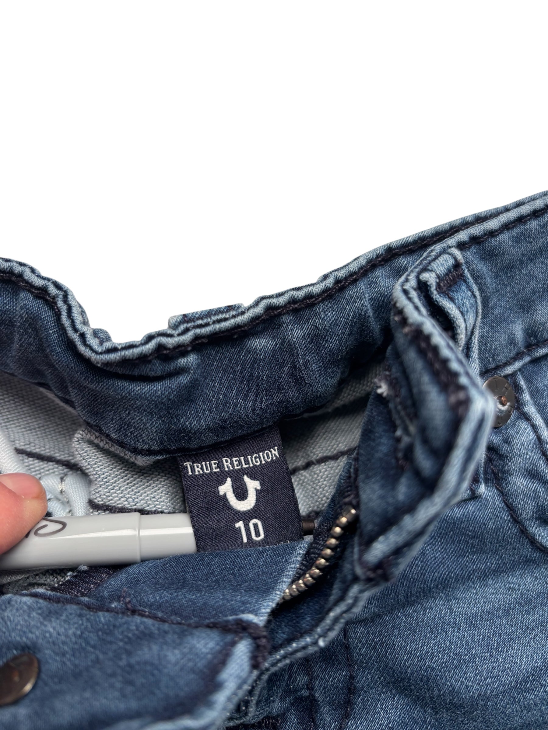 True Religion KIDS Jeans Flap Pocket Blue Denim Bootcut Straight Y2K KDS04