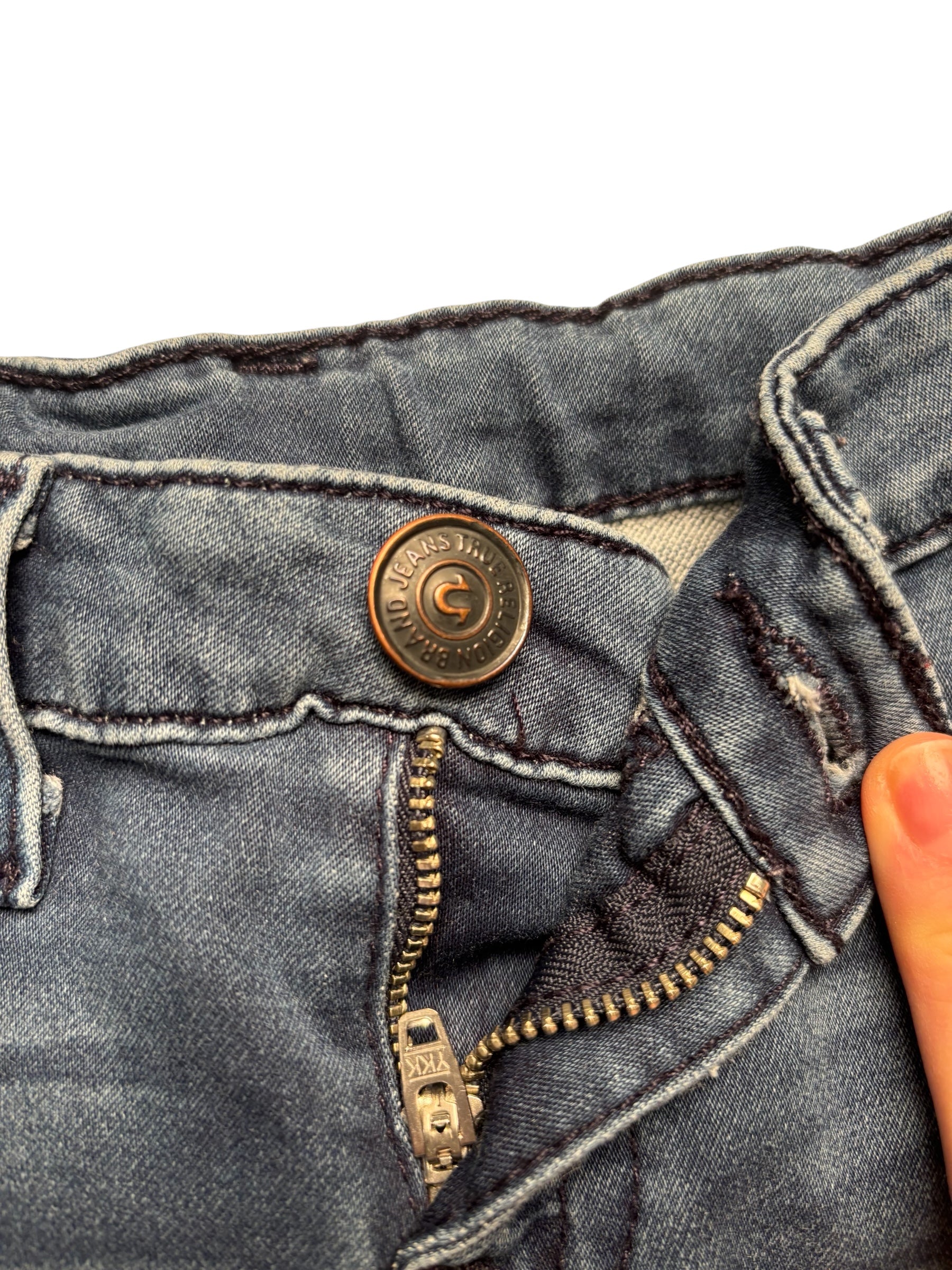 True Religion KIDS Jeans Flap Pocket Blue Denim Bootcut Straight Y2K KDS04