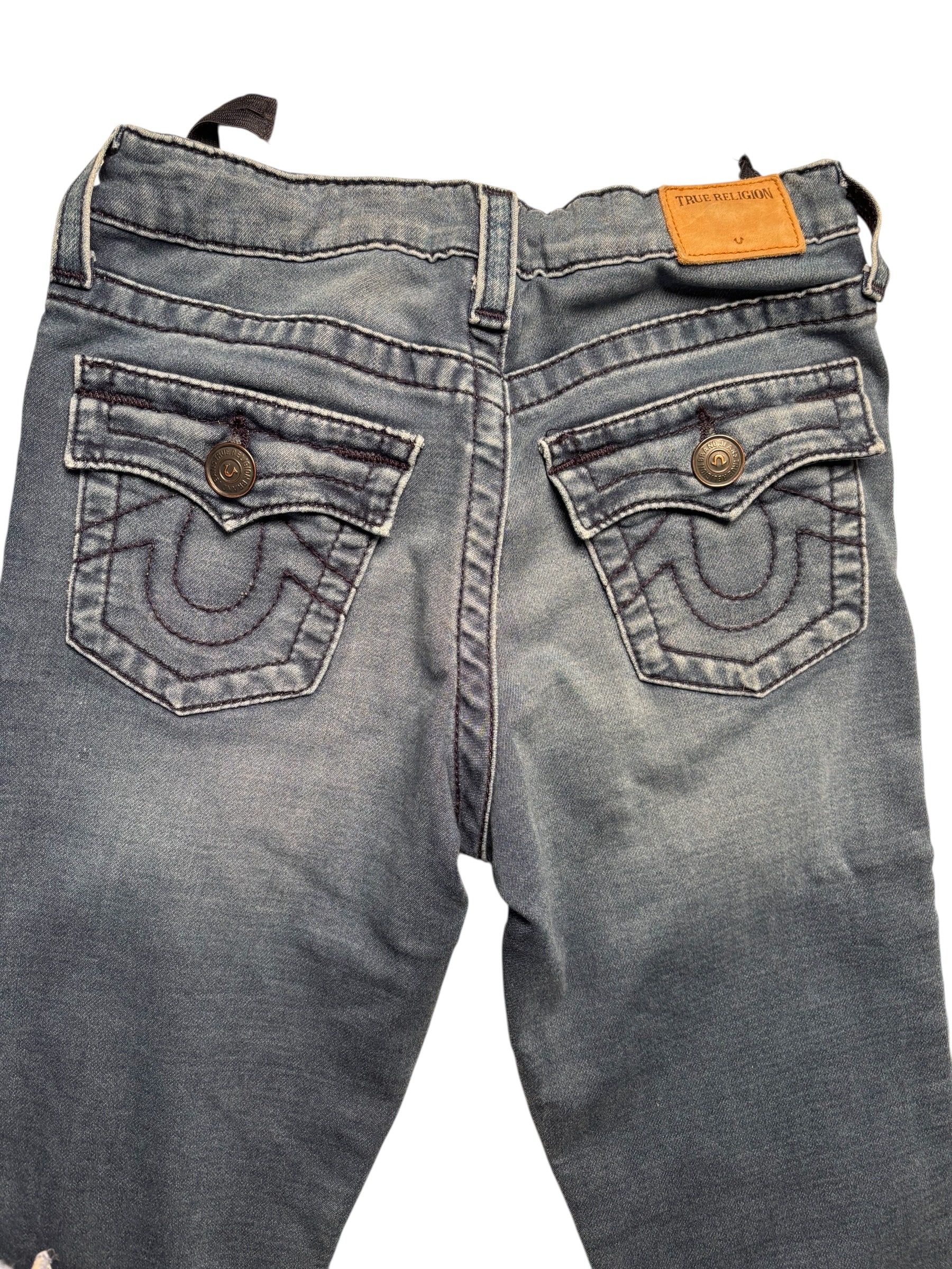 True Religion KIDS Jeans Flap Pocket Blue Denim Bootcut Straight Y2K KDS04