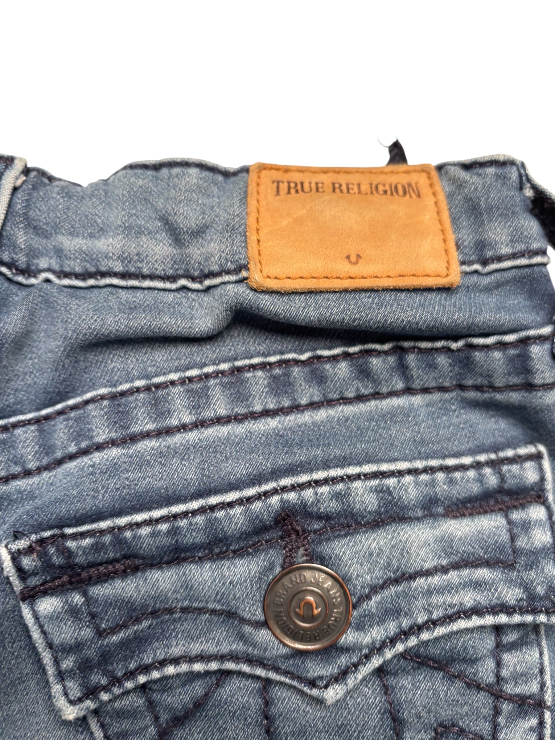True Religion KIDS Jeans Flap Pocket Blue Denim Bootcut Straight Y2K KDS04