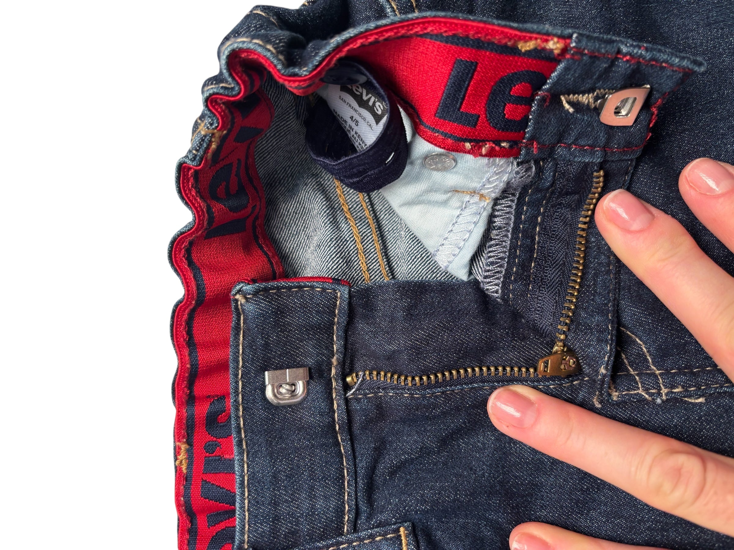 Levi’s Boys Denim Shorts Dark Wash Blue Jean Shorts Classic Kids Casual KDS07