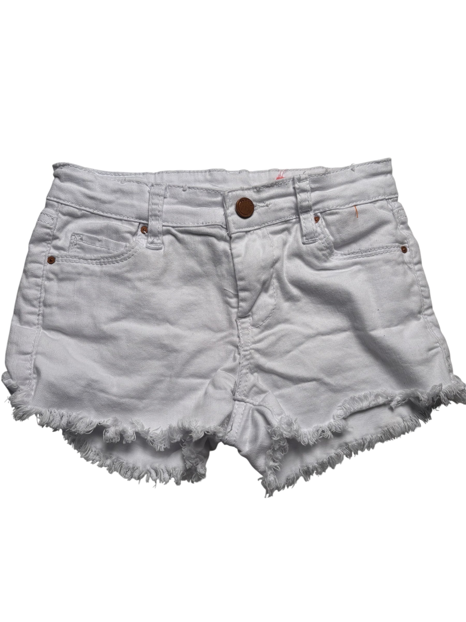 Blank NYC White KIDS Denim Shorts Cutoff Frayed Stretch Summer CasualKID'S KDS08