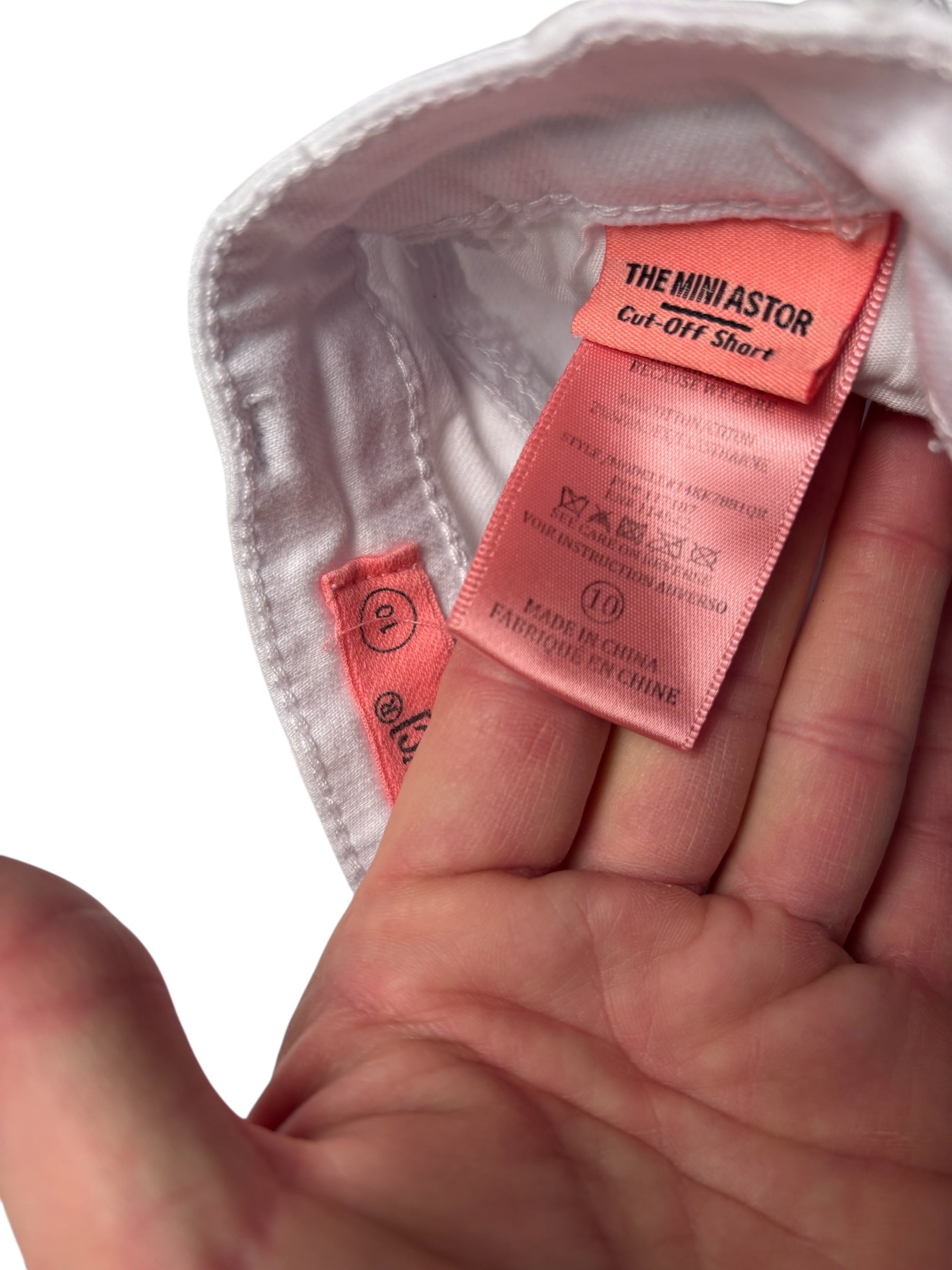 Blank NYC White KIDS Denim Shorts Cutoff Frayed Stretch Summer CasualKID'S KDS08