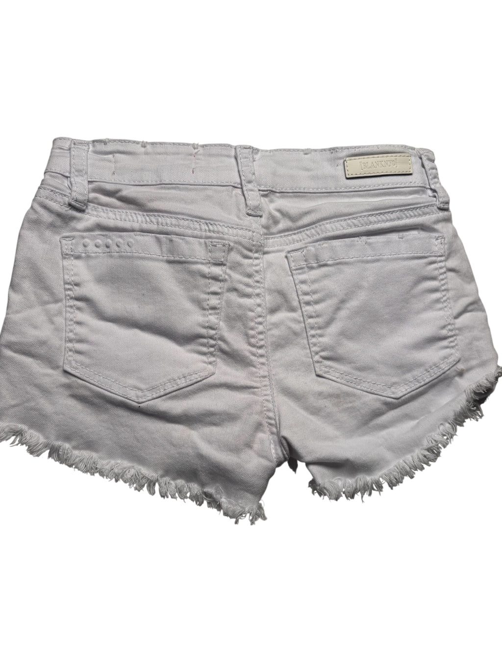 Blank NYC White KIDS Denim Shorts Cutoff Frayed Stretch Summer CasualKID'S KDS08