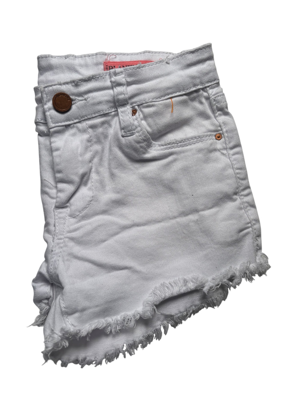 Blank NYC White KIDS Denim Shorts Cutoff Frayed Stretch Summer CasualKID'S KDS08