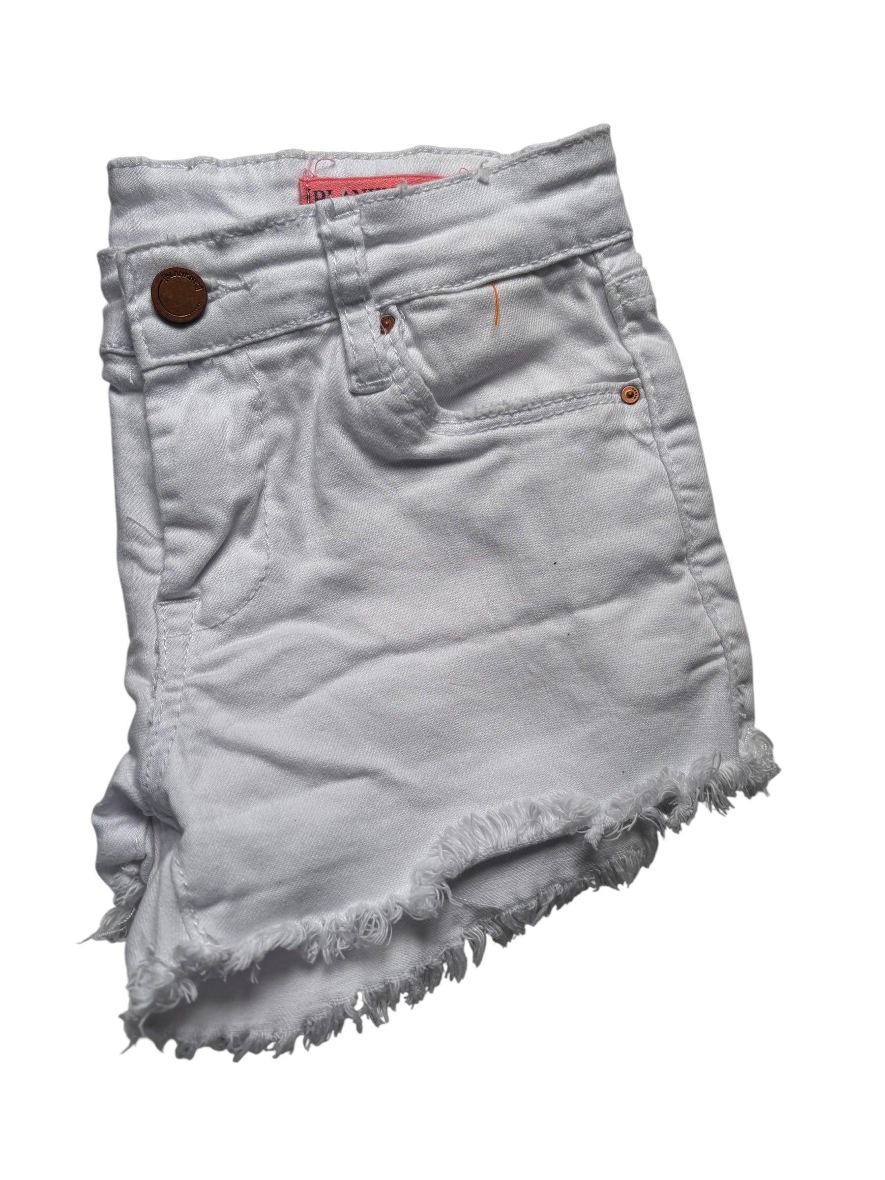 Blank NYC White KIDS Denim Shorts Cutoff Frayed Stretch Summer CasualKID'S KDS08