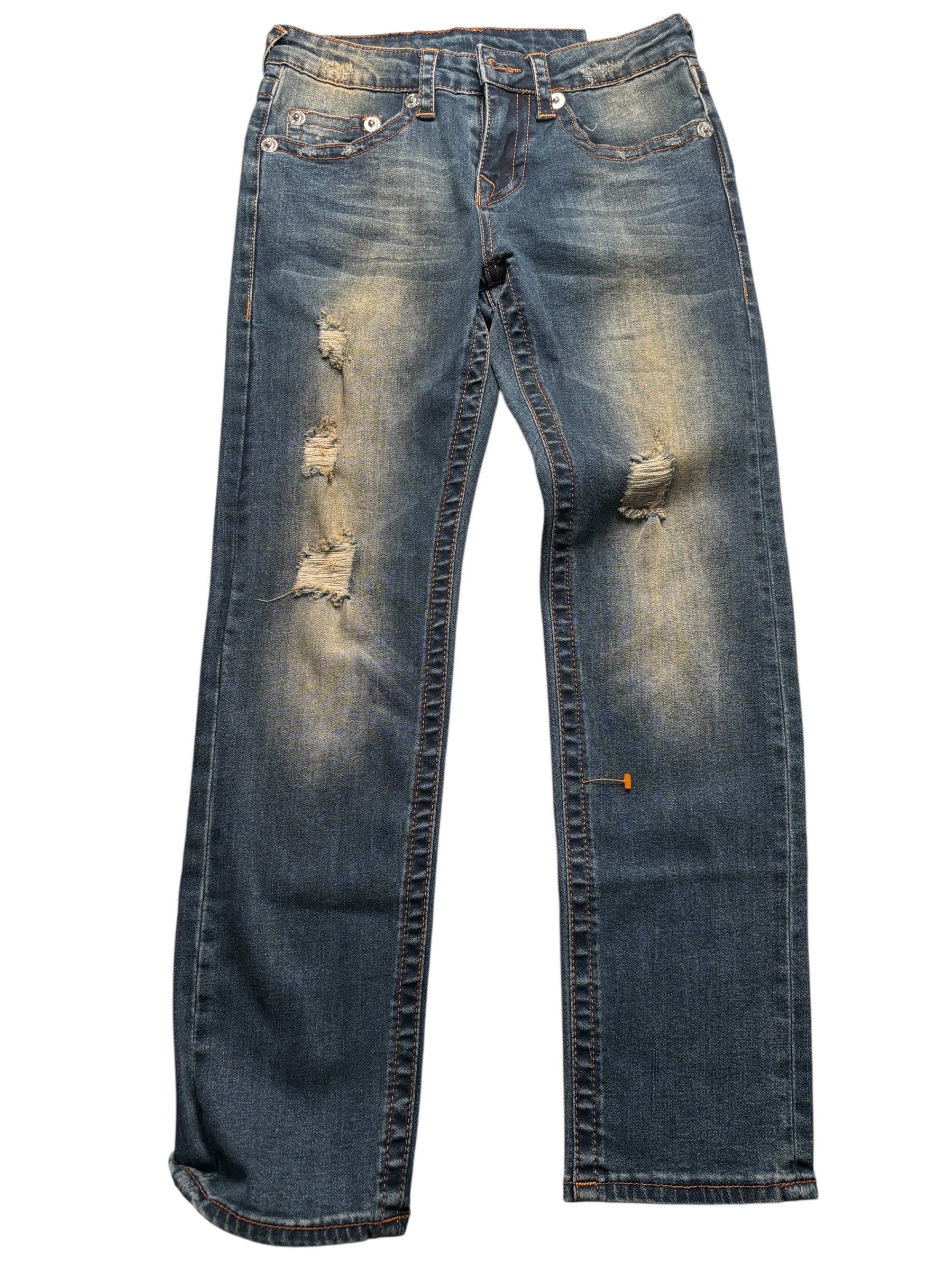 True Religion KIDS Distressed Skinny Jeans Blue Stretch Denim Ripped KDS10