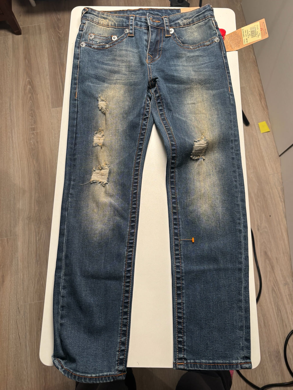 True Religion KIDS Distressed Skinny Jeans Blue Stretch Denim Ripped KDS10
