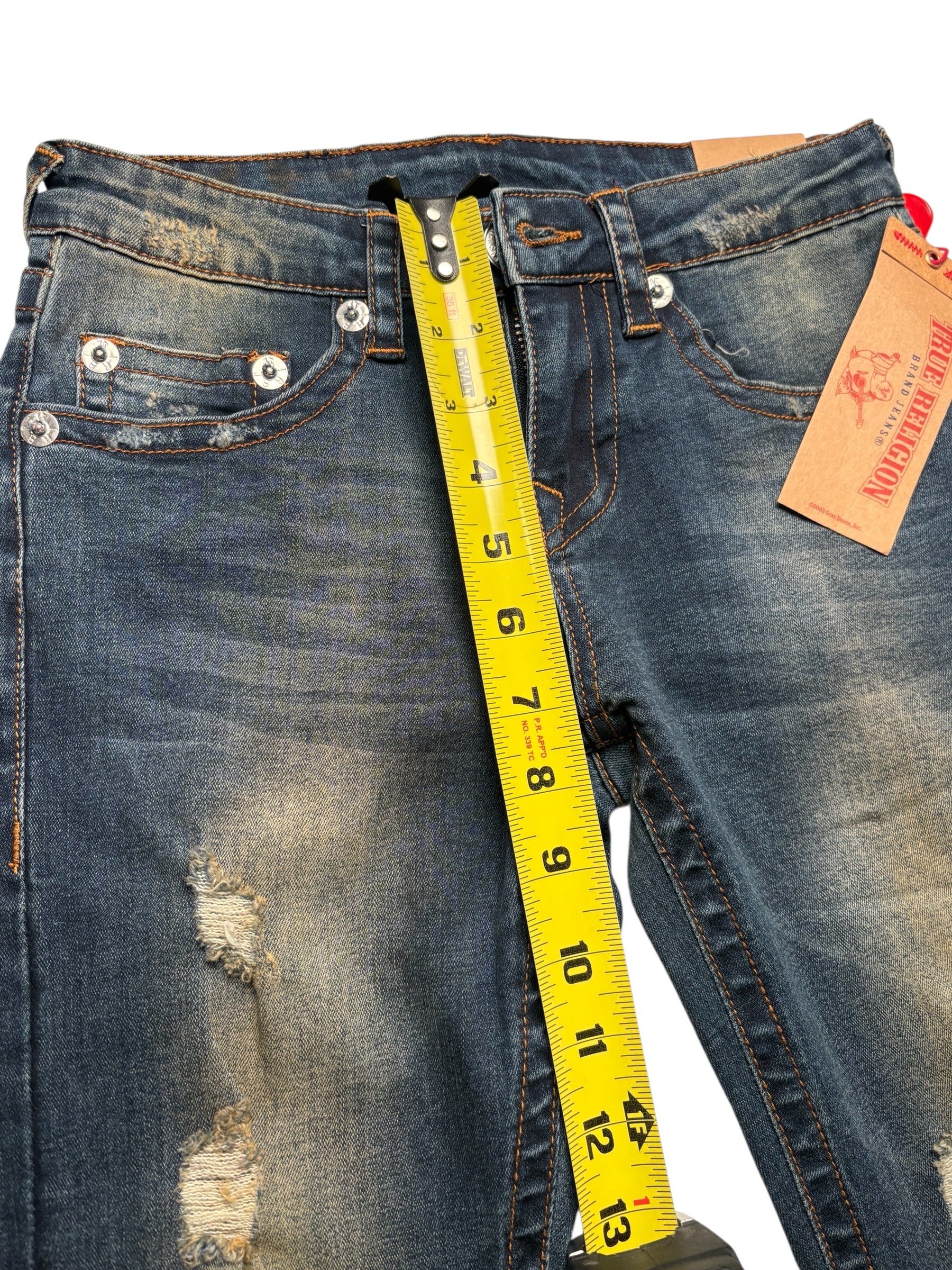 True Religion KIDS Distressed Skinny Jeans Blue Stretch Denim Ripped KDS10