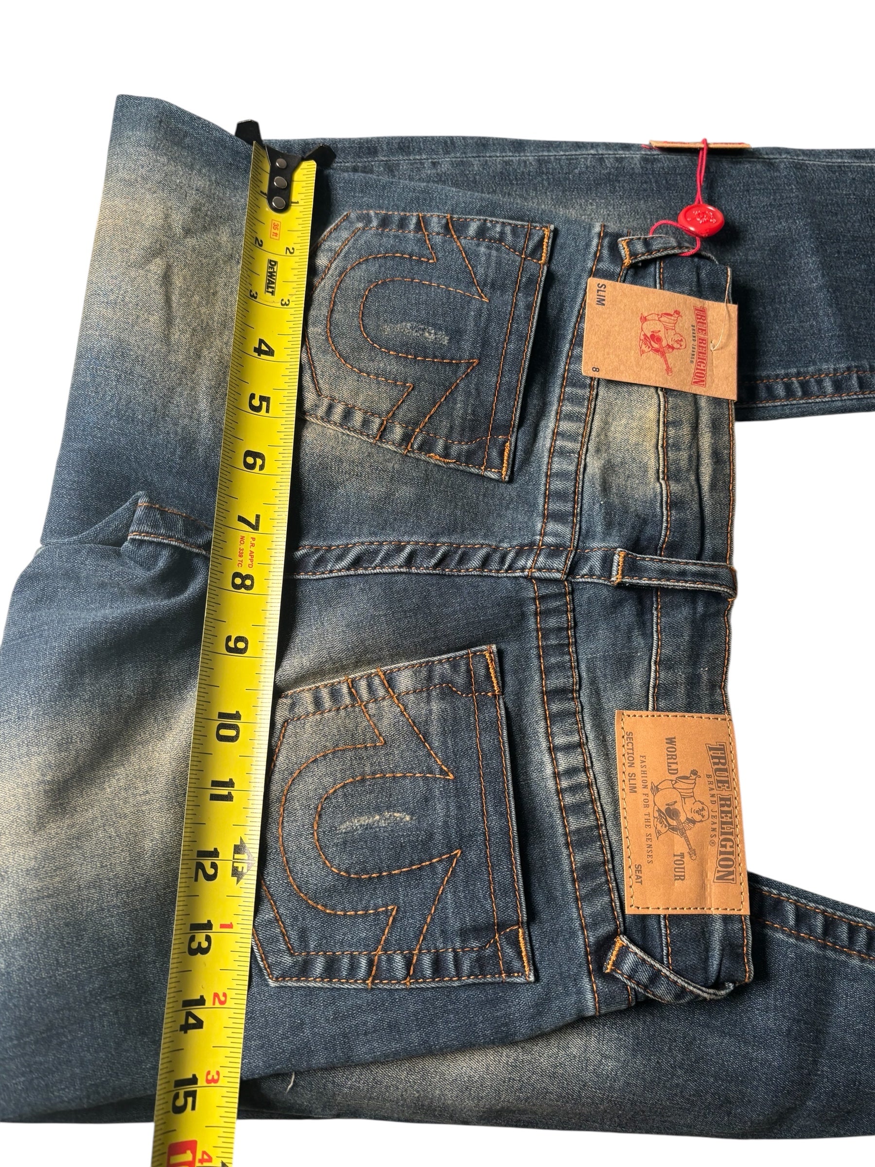 True Religion KIDS Distressed Skinny Jeans Blue Stretch Denim Ripped KDS10