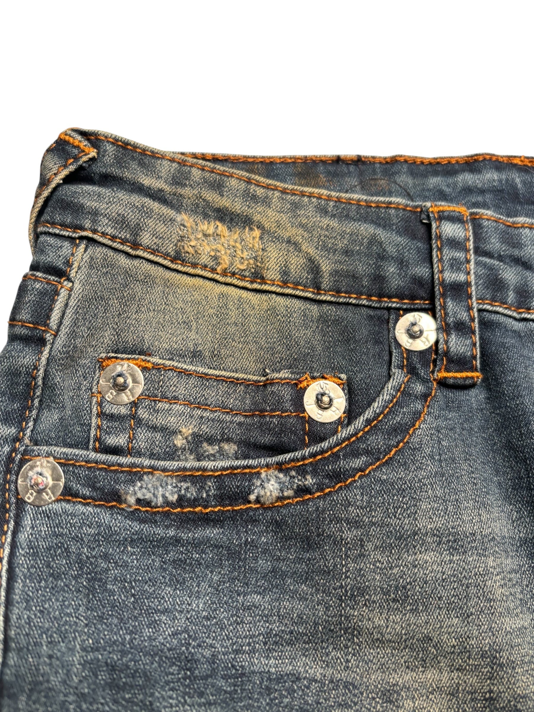 True Religion KIDS Distressed Skinny Jeans Blue Stretch Denim Ripped KDS10