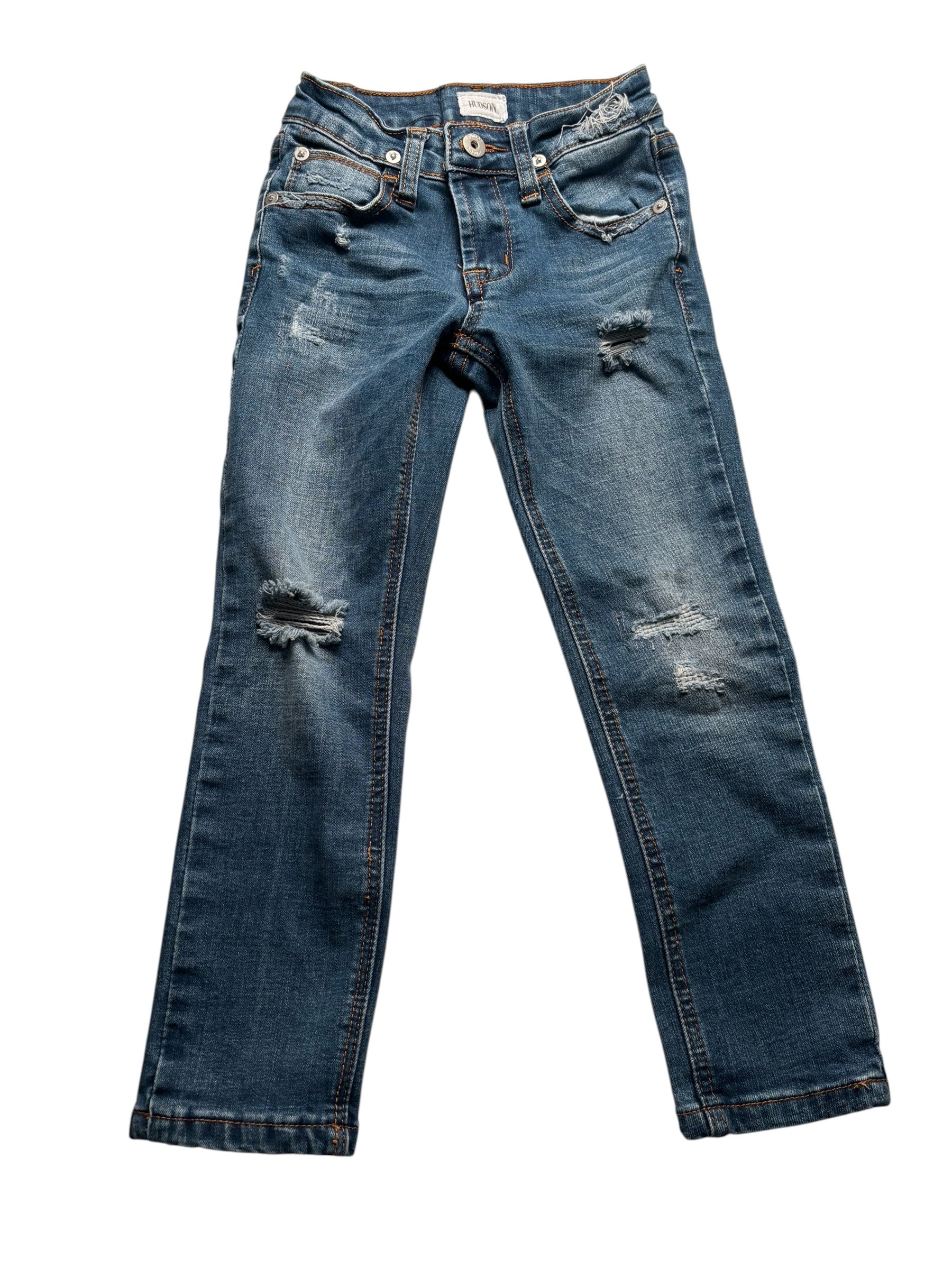 Hudson KIDS Distressed Skinny Jeans Blue Stretch Denim Ripped KDS11