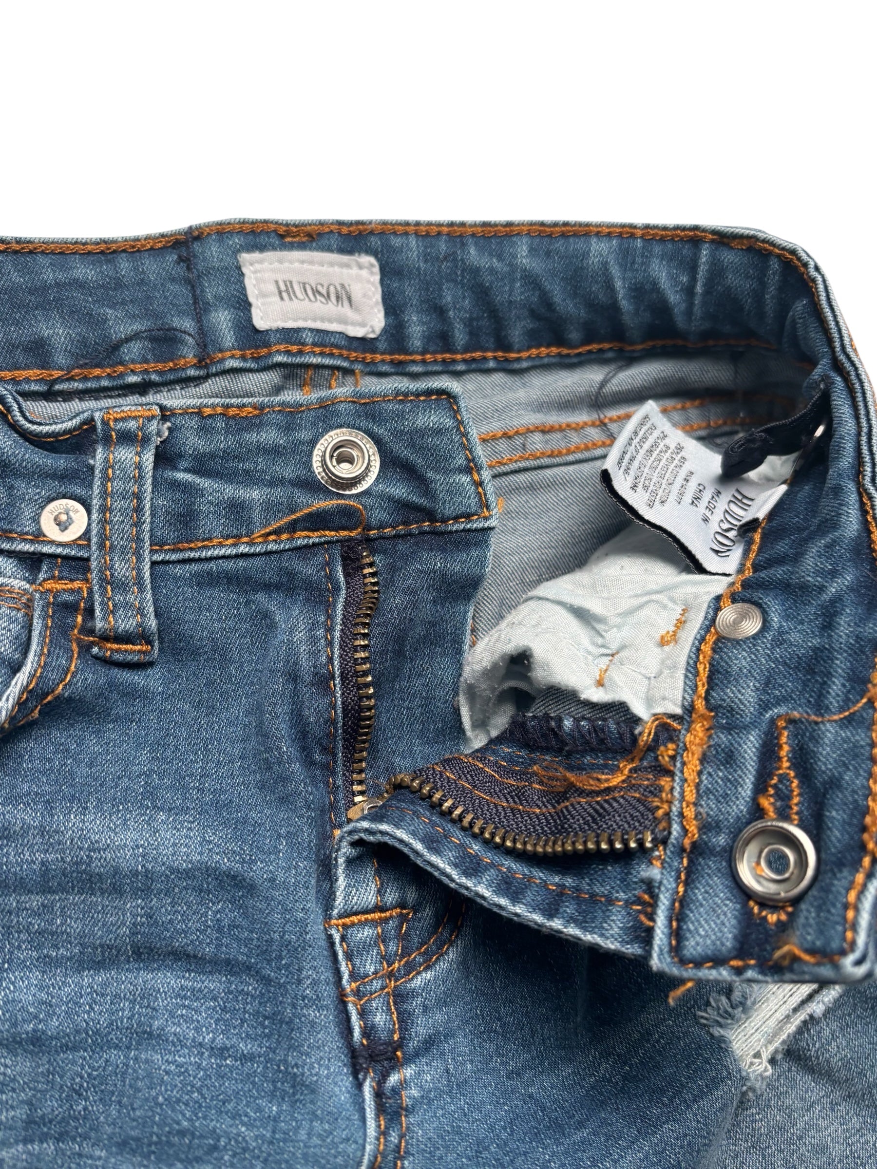 Hudson KIDS Distressed Skinny Jeans Blue Stretch Denim Ripped KDS11