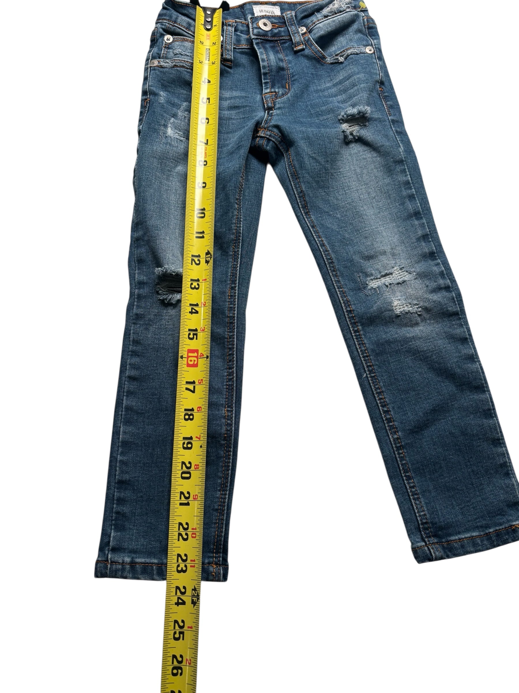 Hudson KIDS Distressed Skinny Jeans Blue Stretch Denim Ripped KDS11