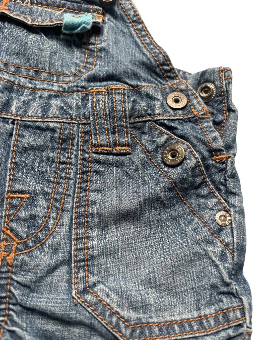 Guess Baby Denim Shortalls Overalls Blue Jean Romper Toddler KDS13