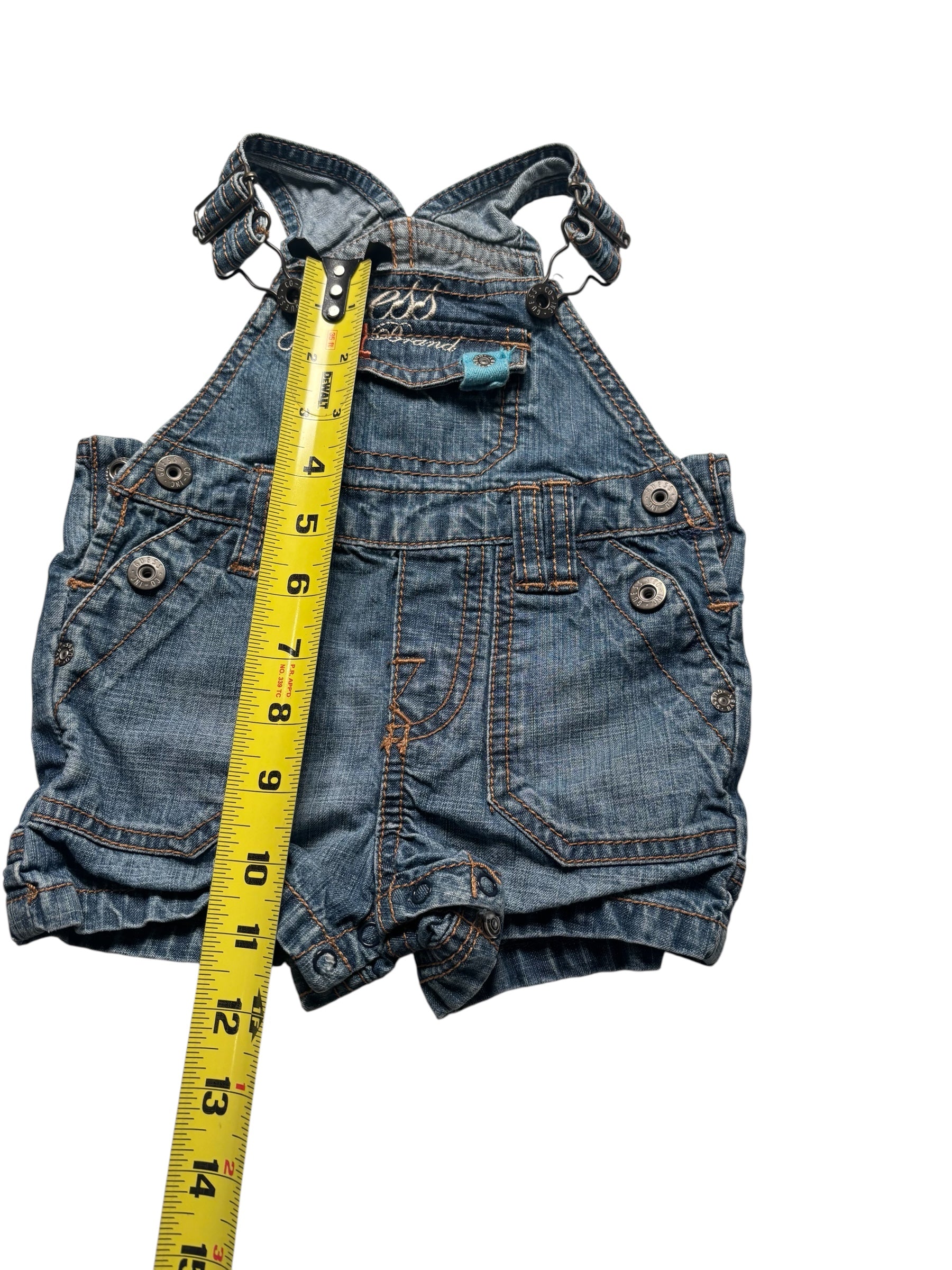 Guess Baby Denim Shortalls Overalls Blue Jean Romper Toddler KDS13