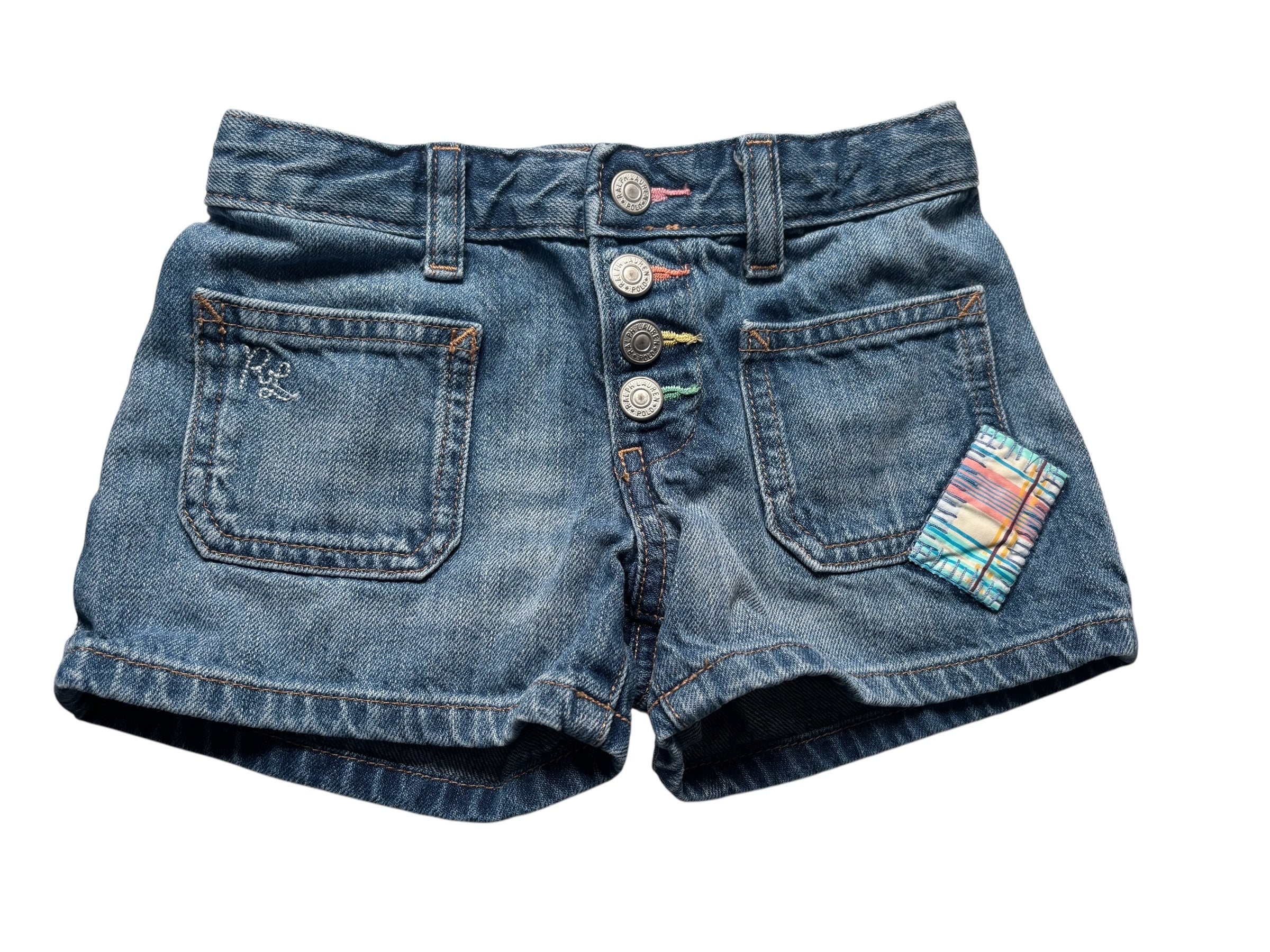 Polo Ralph Lauren Girls Denim Shorts Button Fly Blue Jean Shorts KDS14