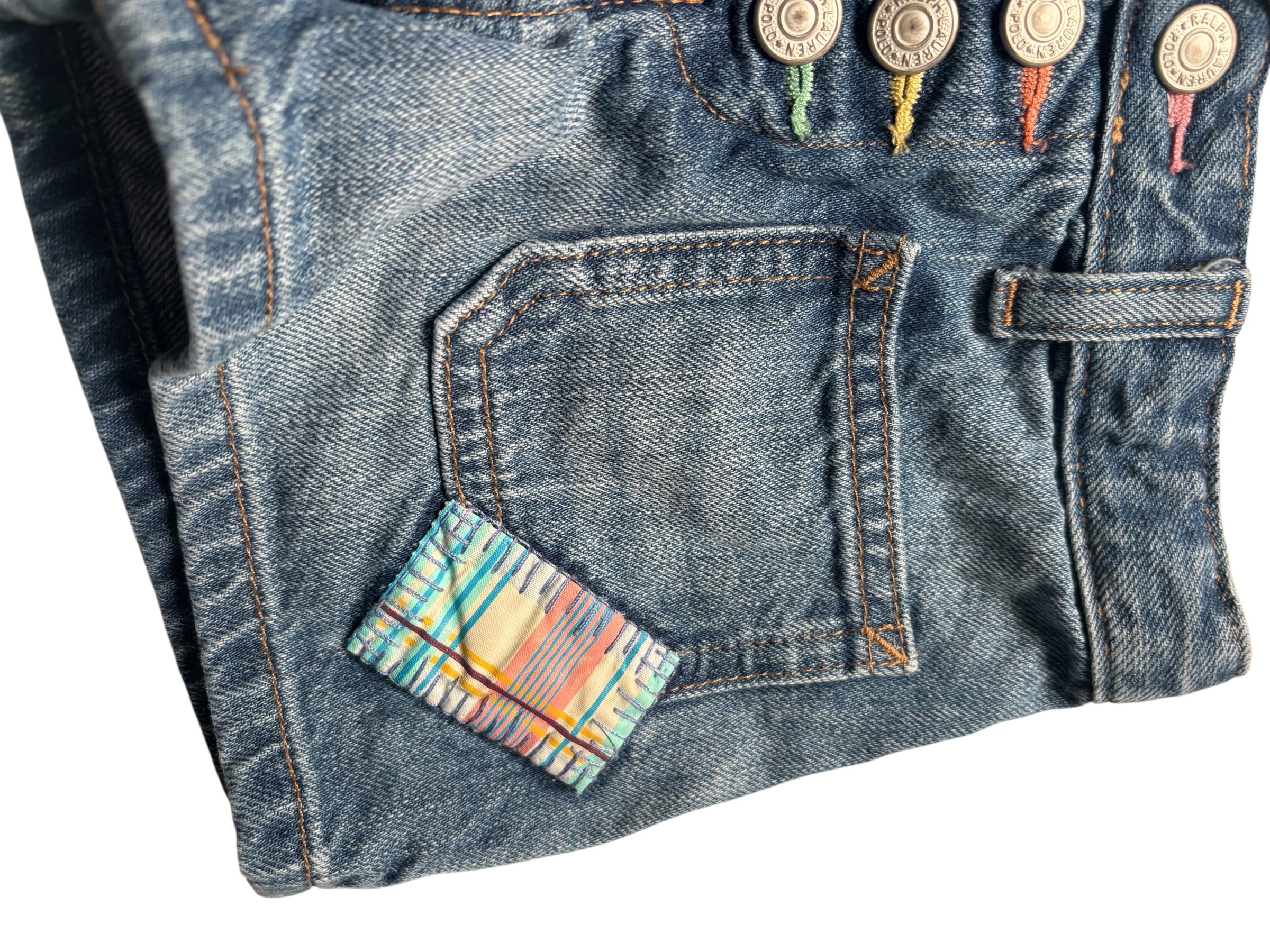 Polo Ralph Lauren Girls Denim Shorts Button Fly Blue Jean Shorts KDS14